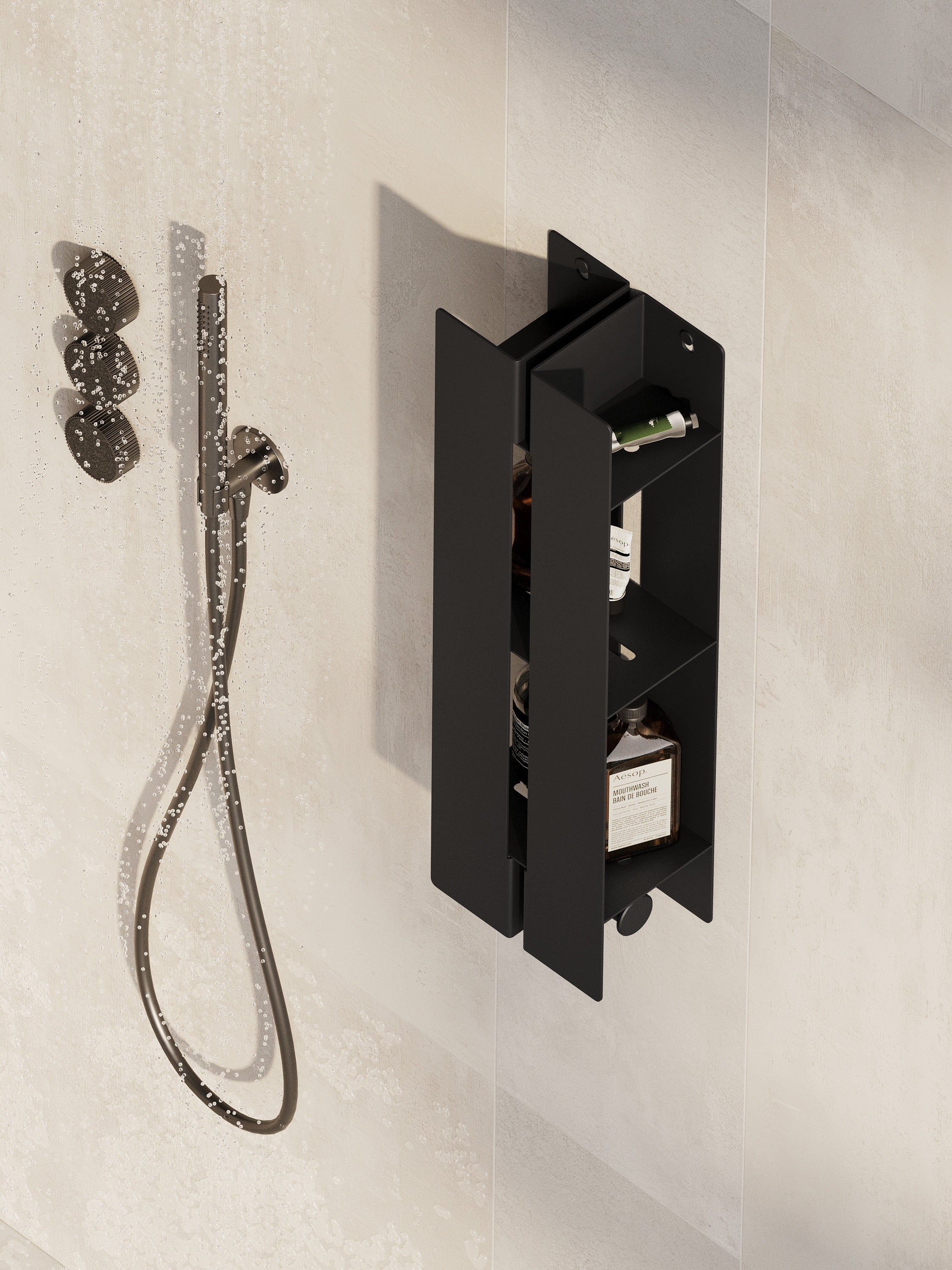 Vertical Metal Bathroom Shelf