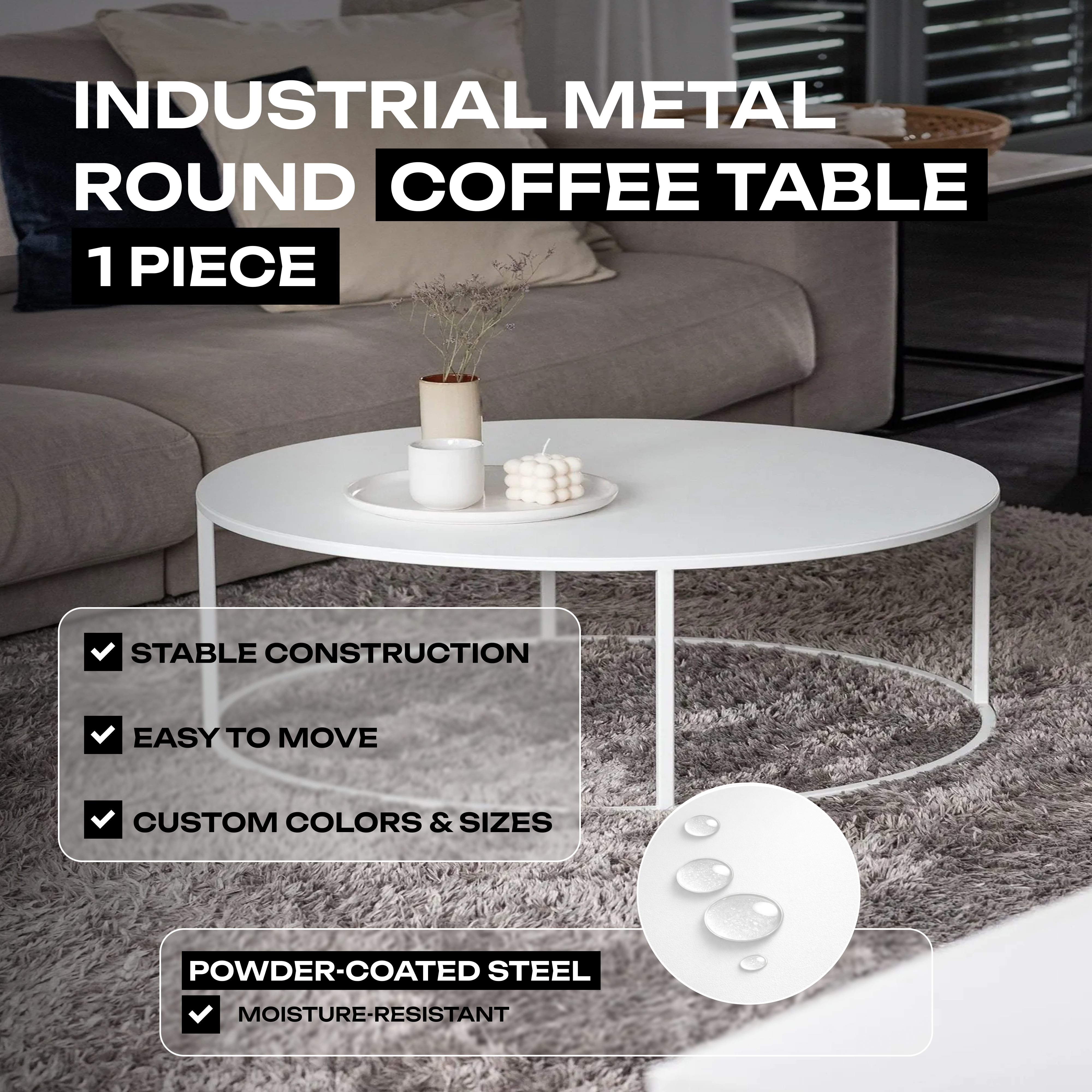 Tavolino da caffè rotondo