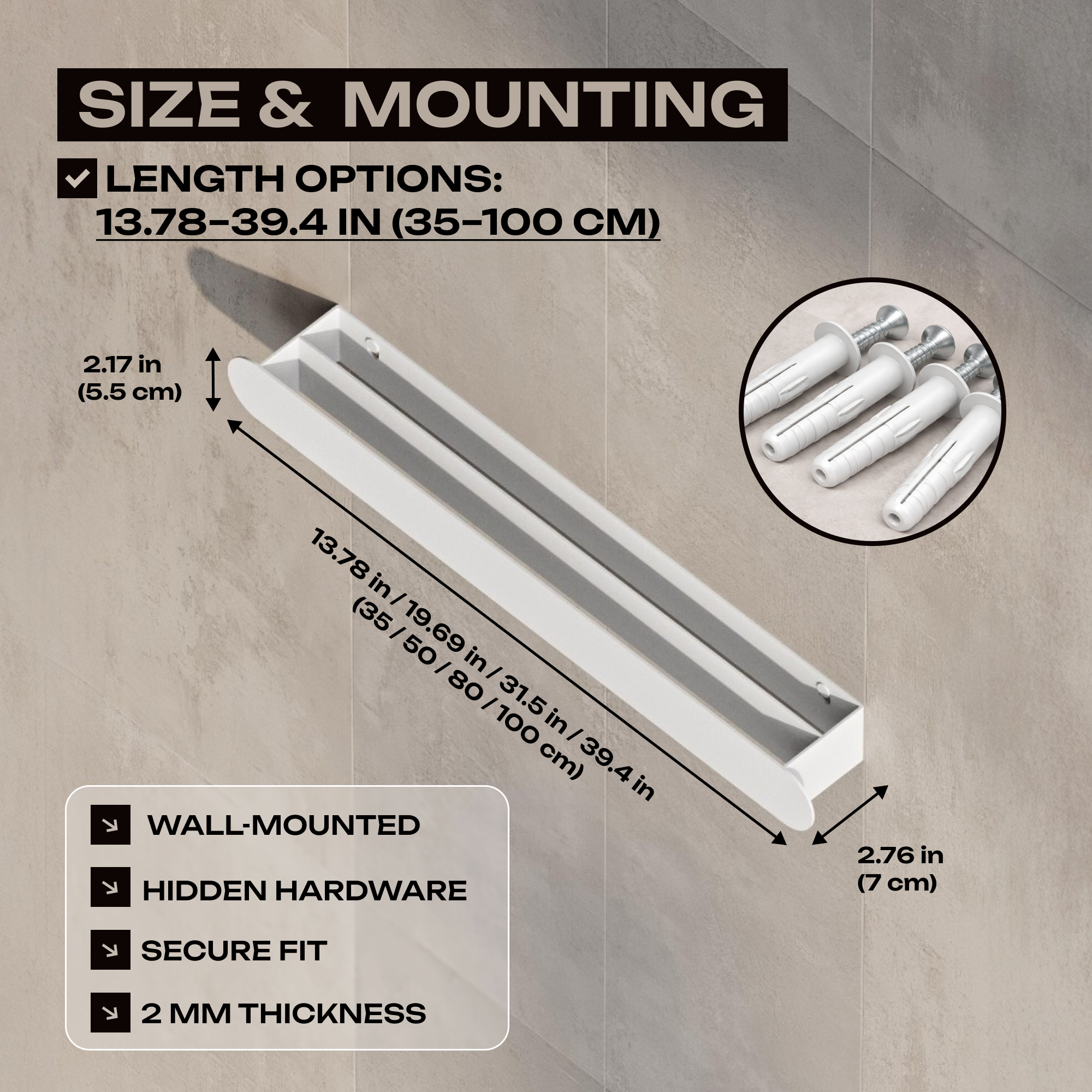 Wall-Mounted Steel Towel Bar