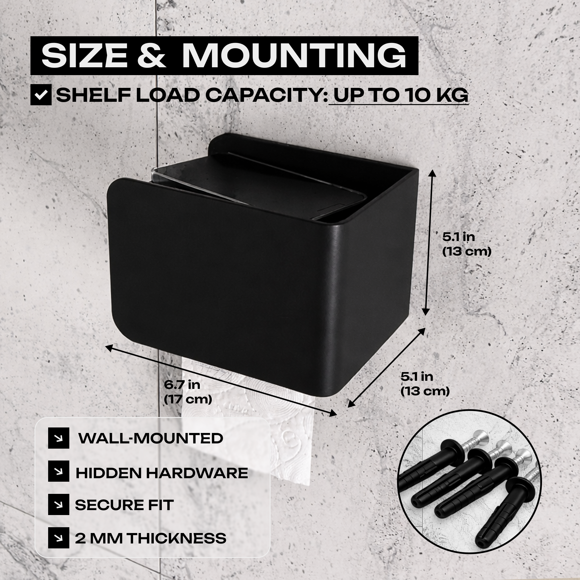 Steel Toilet Paper Holder with Shelf