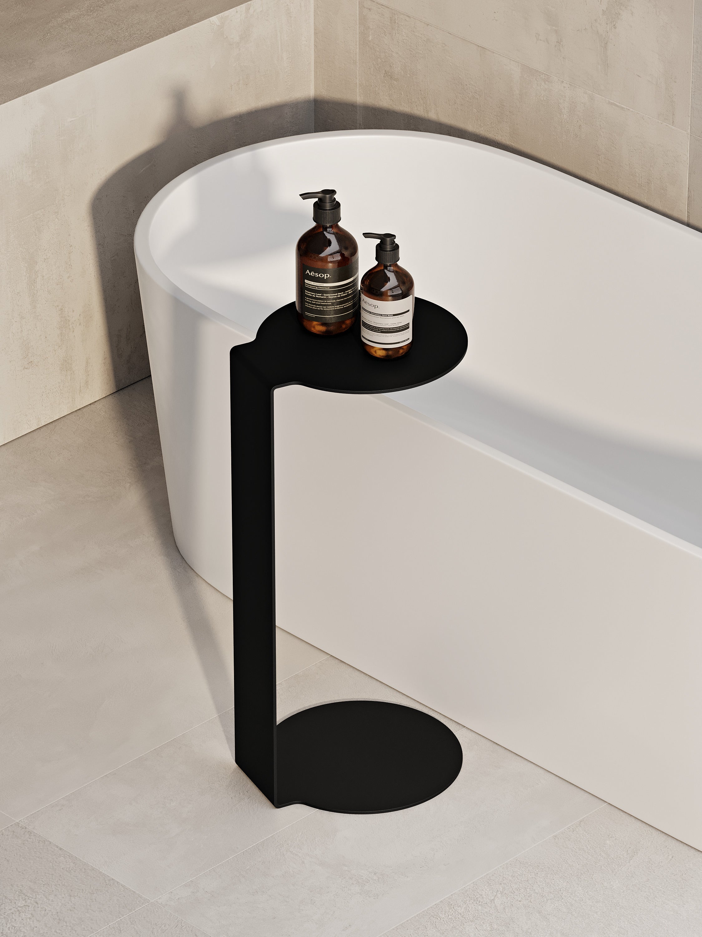 Tavolino rotondo in metallo – Acciaio verniciato a polvere minimalista, nero o bianco