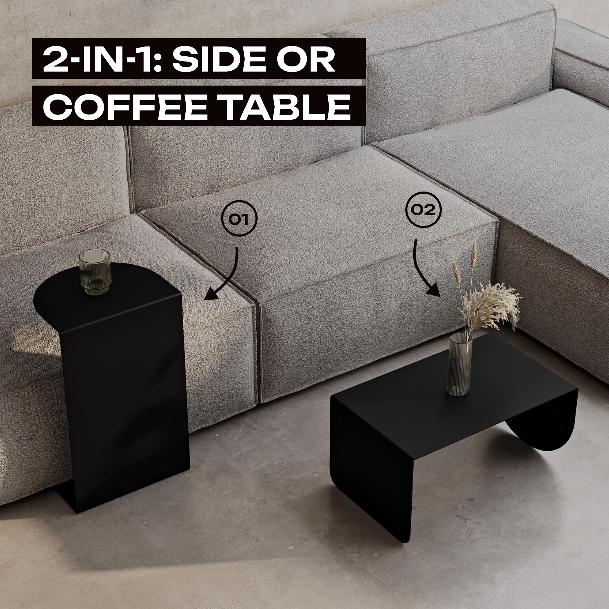 Tavolino da caffè minimalista in metallo
