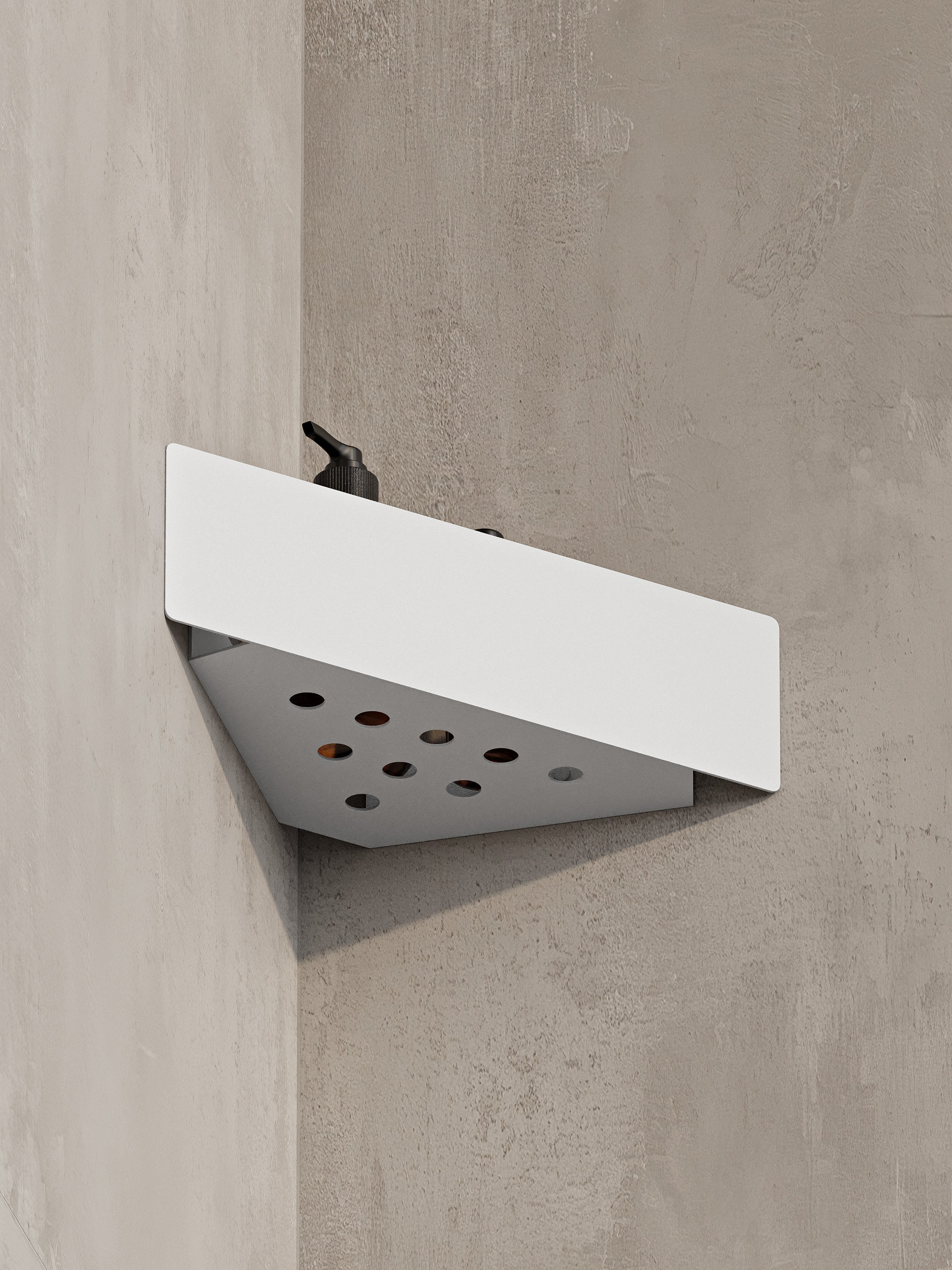Wall-Mounted Corner Shower Shelf