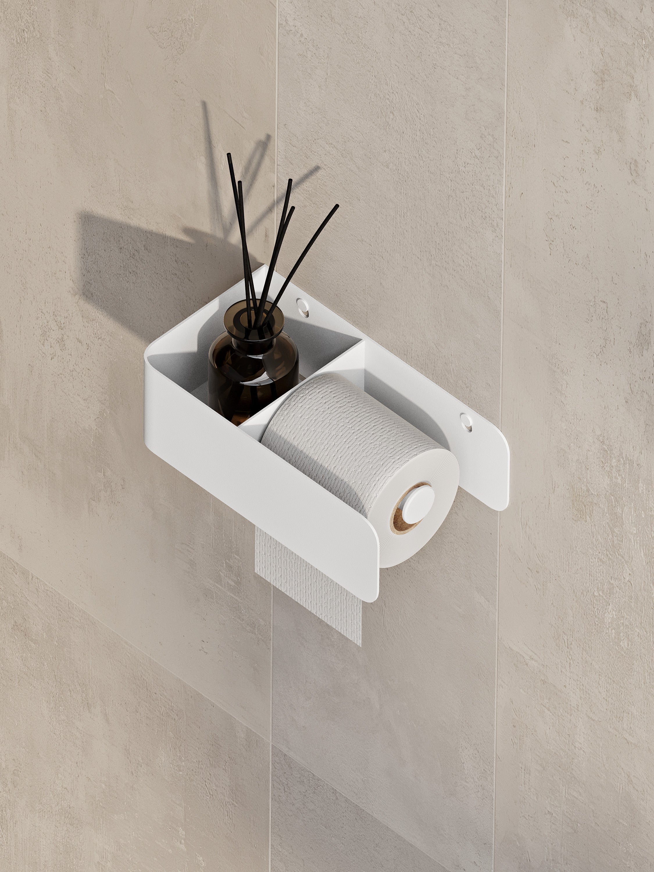 Modern Steel Toilet Paper Holder with Shelf