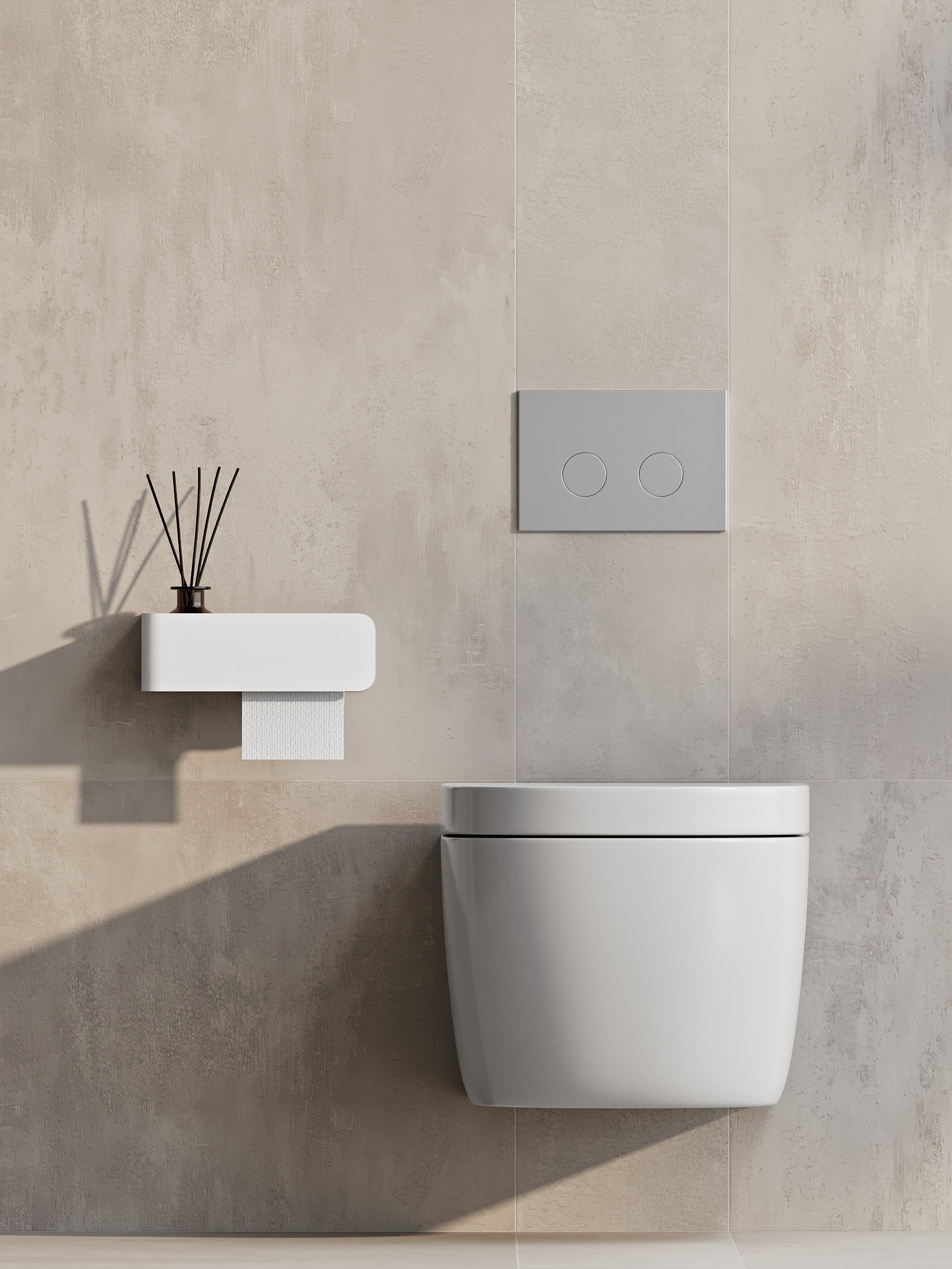 Modern Steel Toilet Paper Holder with Shelf