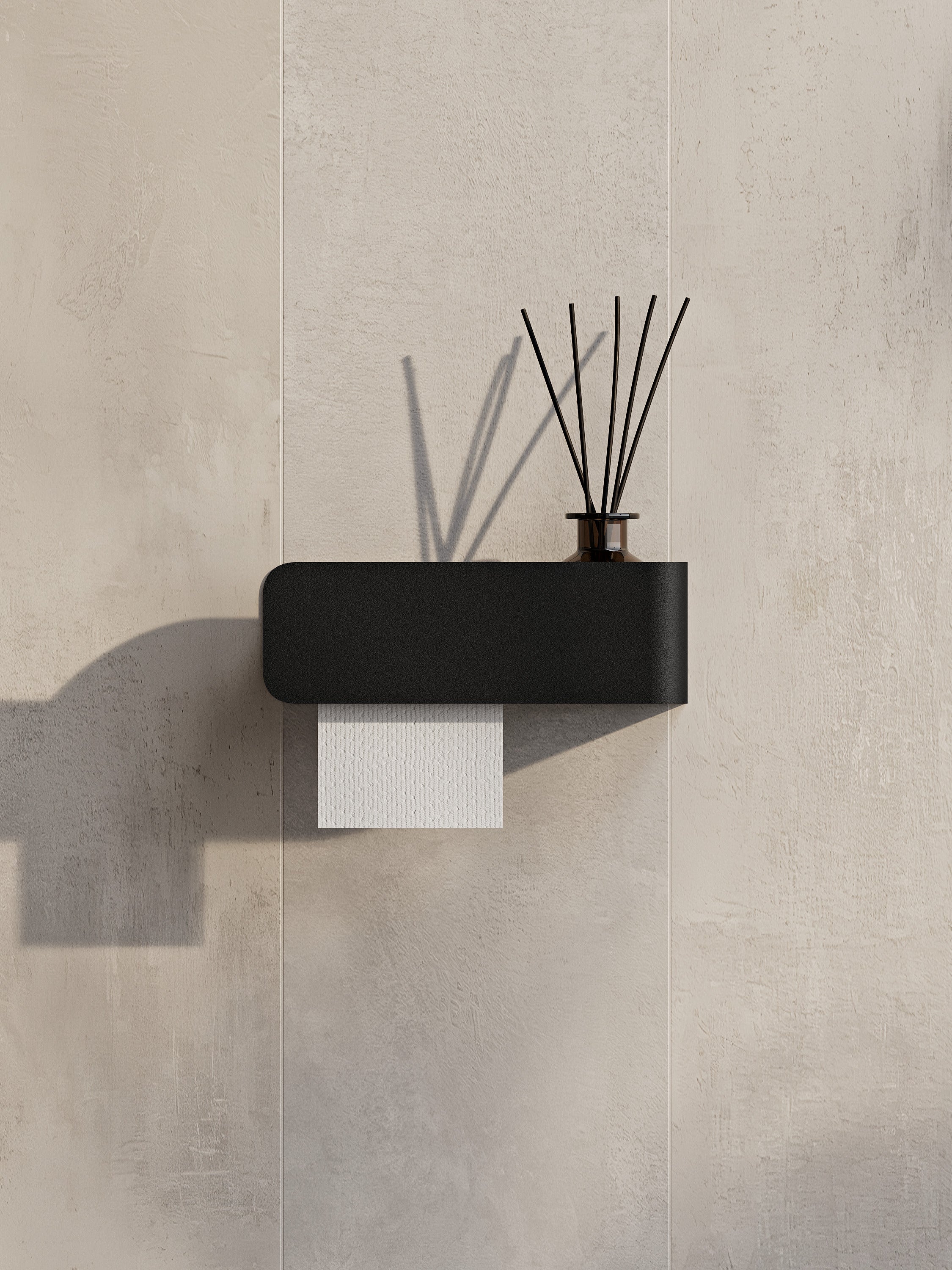 Modern Steel Toilet Paper Holder with Shelf