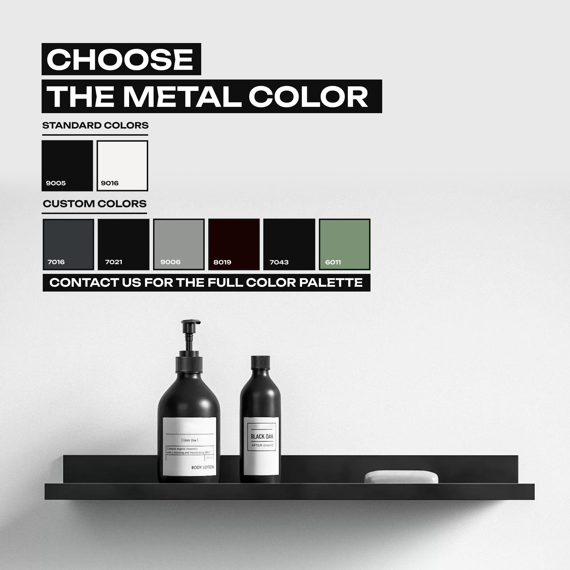 Black Industrial Floating Metal Shelf