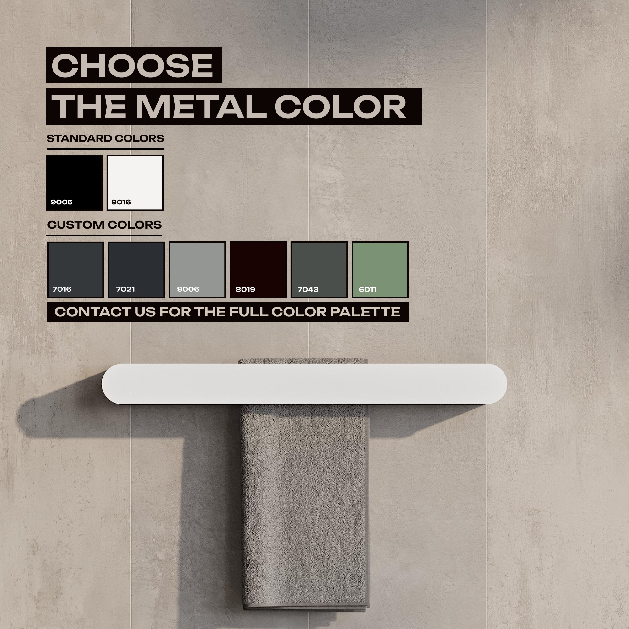 Wall-Mounted Steel Towel Bar