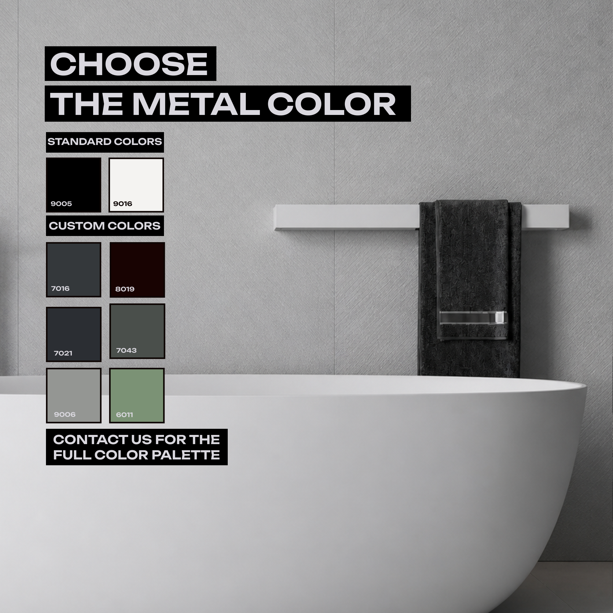 Wall-Mounted Steel Towel Rack for Bathroom – Minimalist Towel Holder