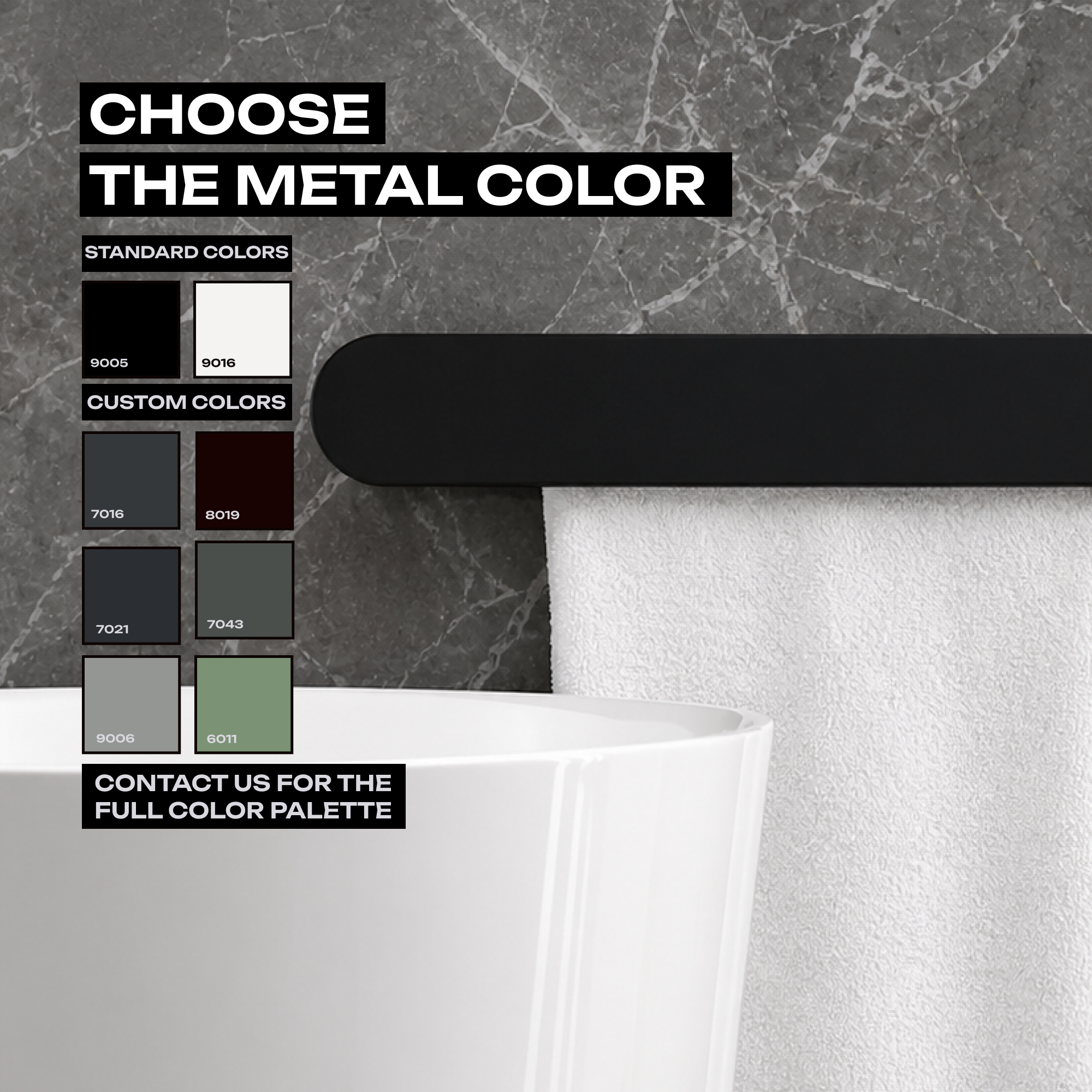 Minimalist Wall-Mounted Towel Holder – Hidden Bathroom Towel Hanger (Metal)
