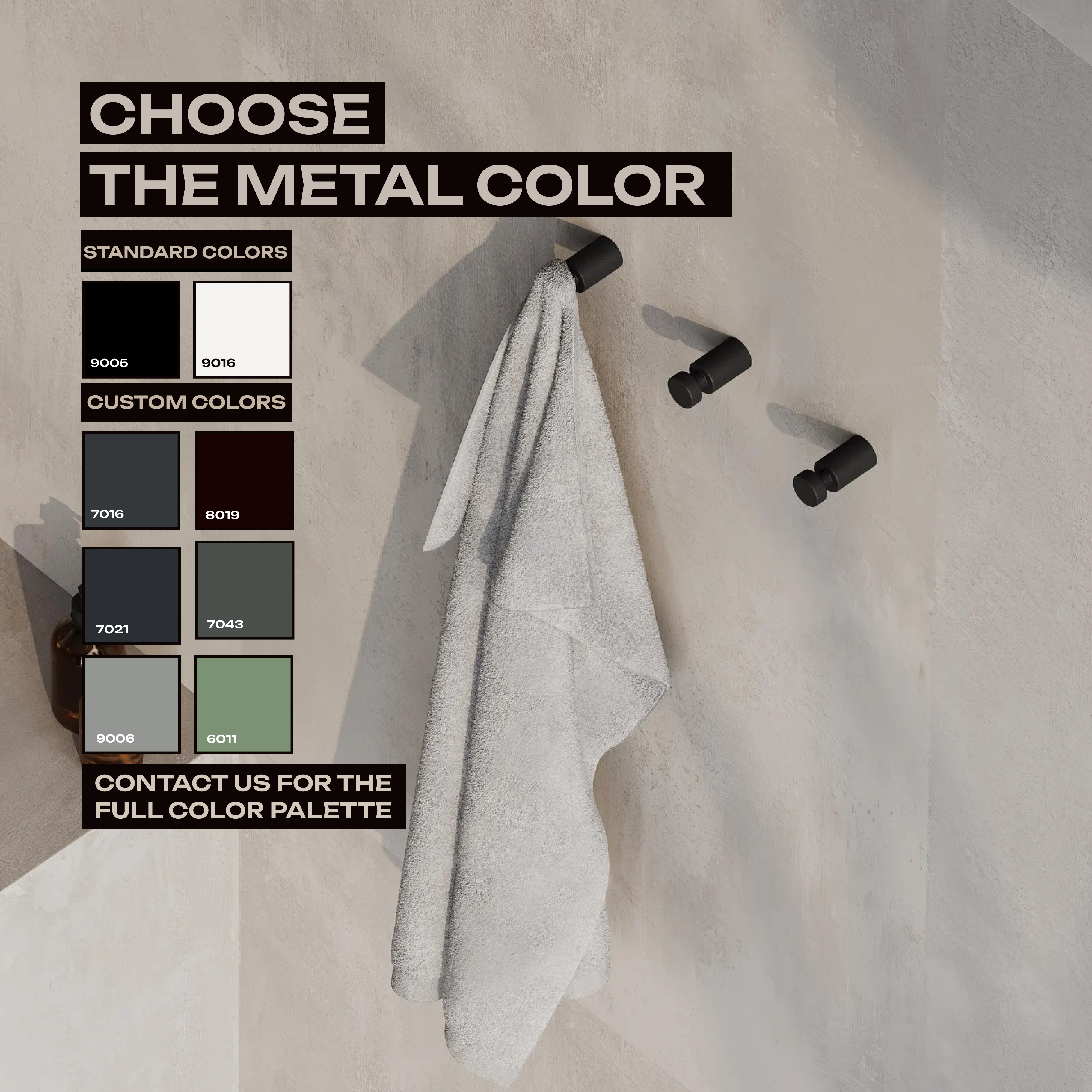 Wall-Mounted Steel Towel Hook