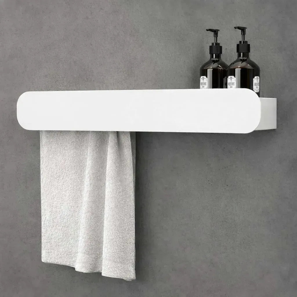 Mensola da bagno a parete con portasciugamani