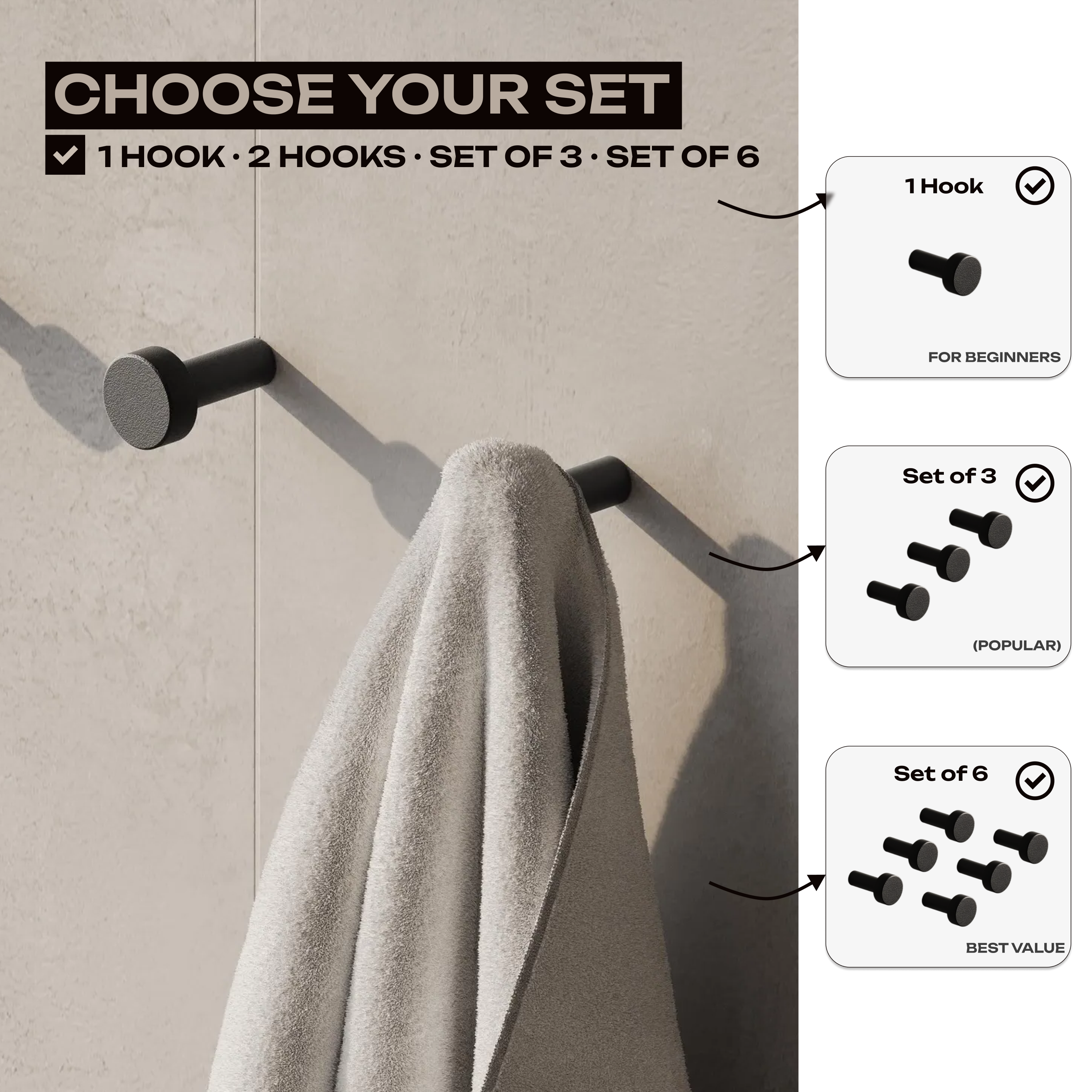 Steel Bathroom Wall Hook