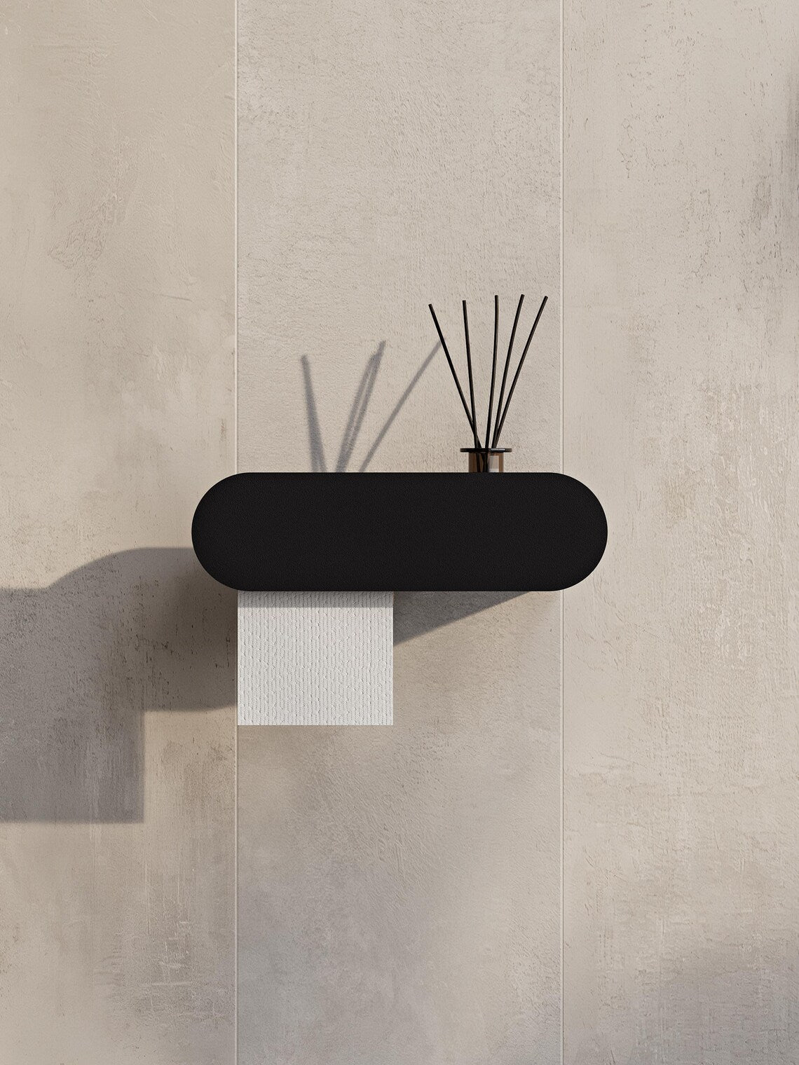 Minimalist Wall-Mounted Toilet Paper Holder with Shelf