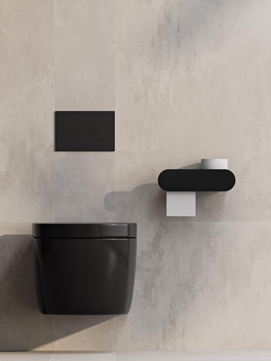 Minimalist Wall-Mounted Toilet Paper Holder with Shelf
