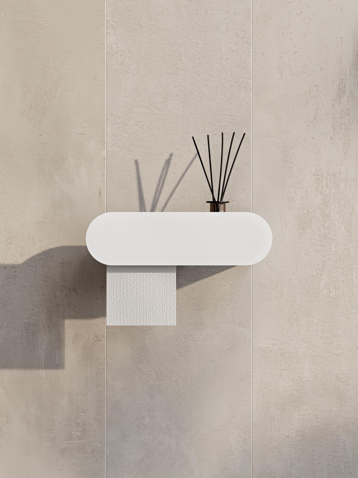 Minimalist Wall-Mounted Toilet Paper Holder with Shelf