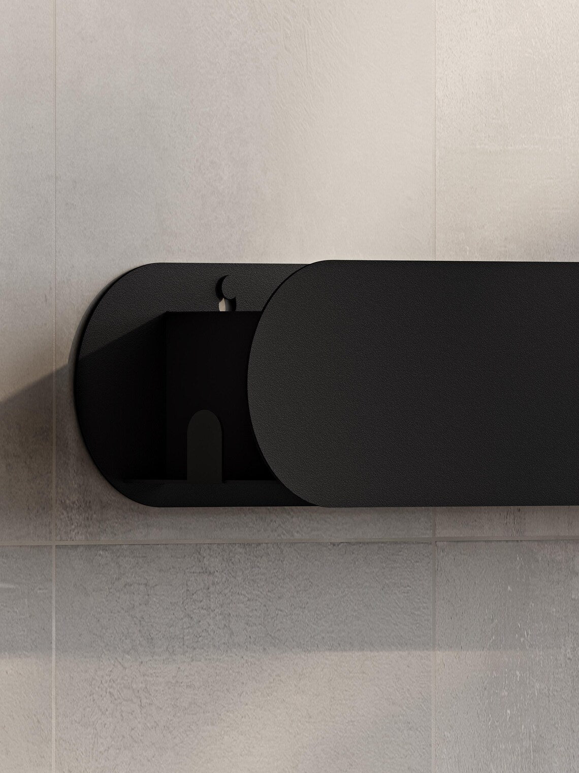 Black Wall Mounted Bathroom Shelf – Metal Floating Storage Rack for Toiletries