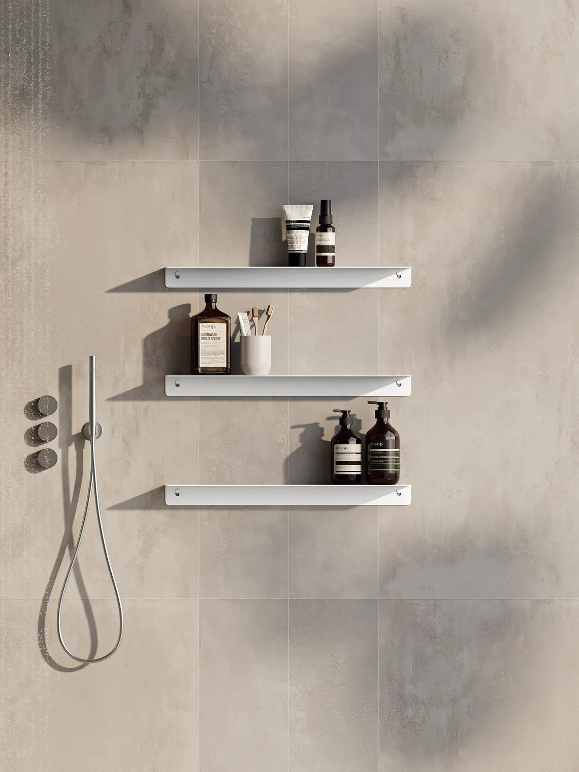 Wall-Mounted Metal Bathroom Shelf – Minimalist Floating Storage Shelf (Black or White)