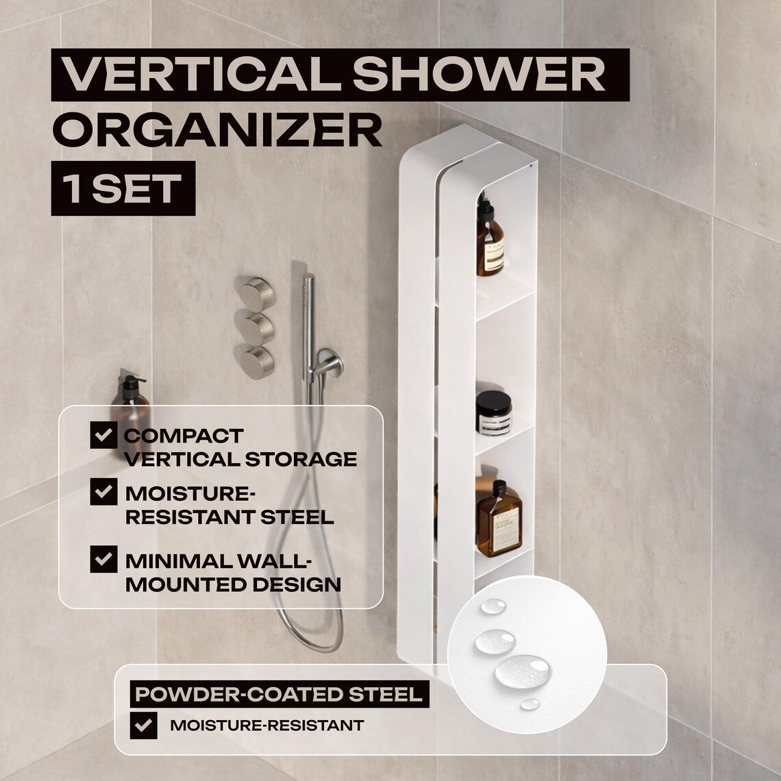 Vertical 3-Level Metal Shelf