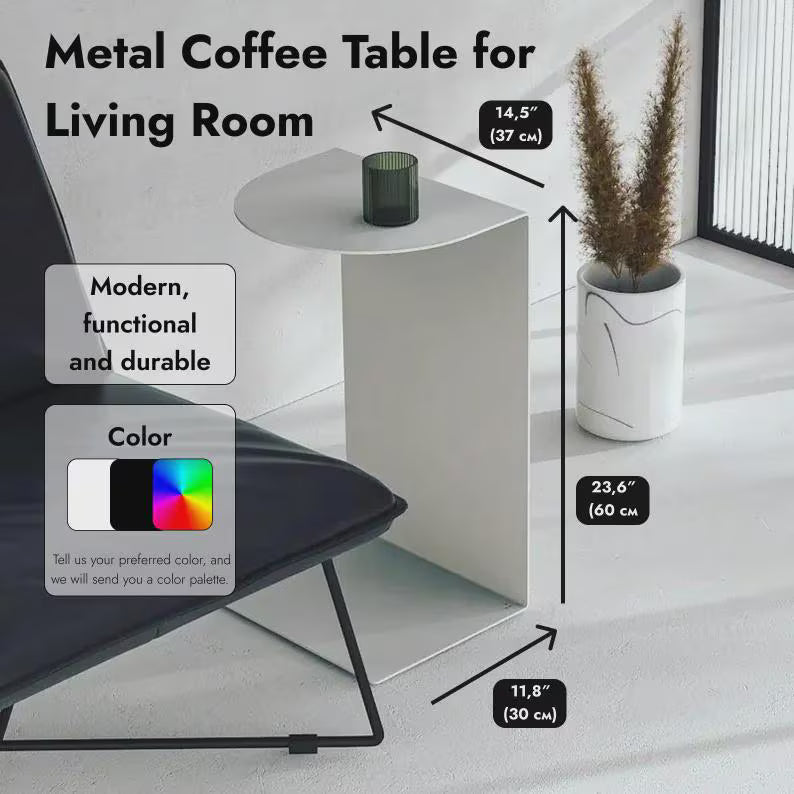Tavolino da caffè minimalista in metallo
