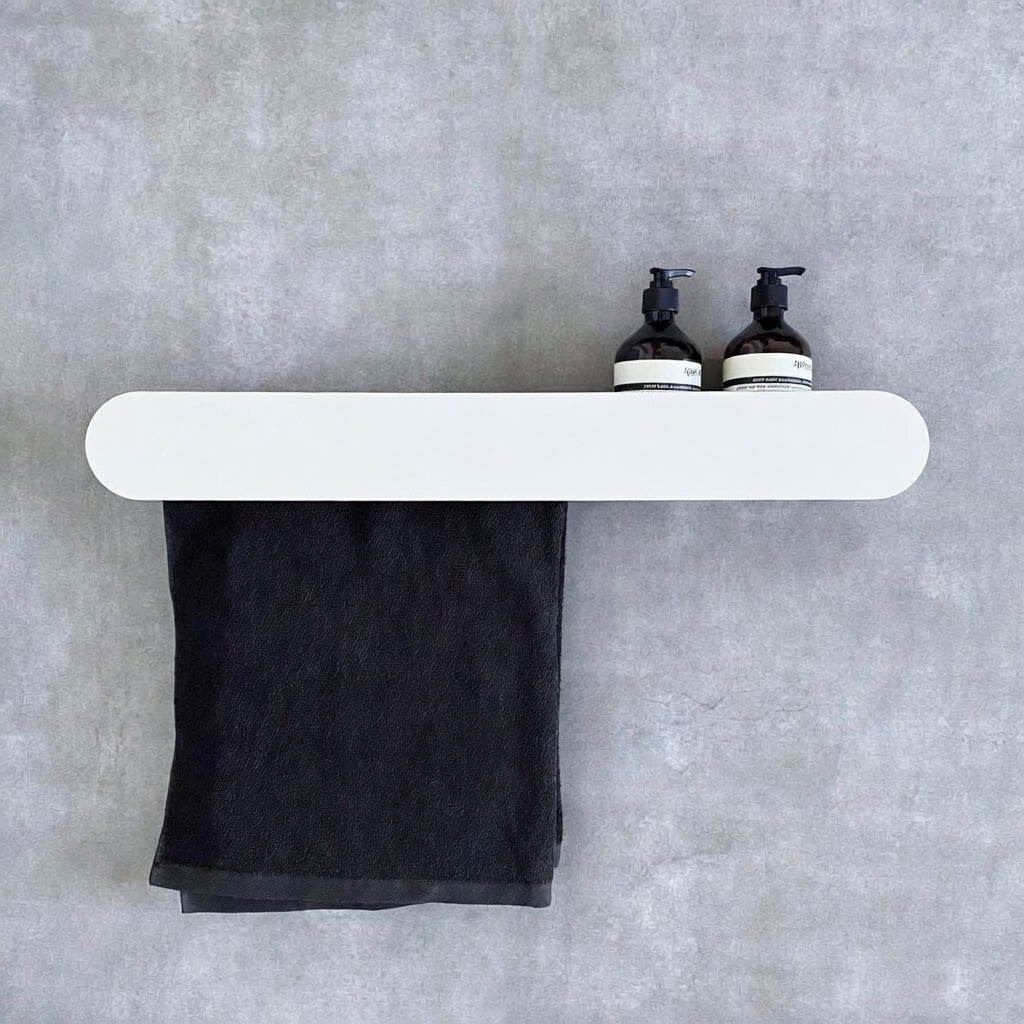 Steel Bathroom Shelf with Towel Bar