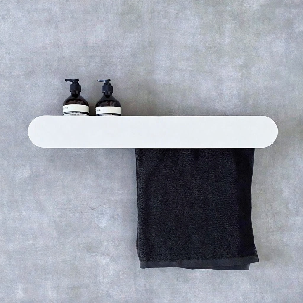 Steel Bathroom Shelf with Towel Bar