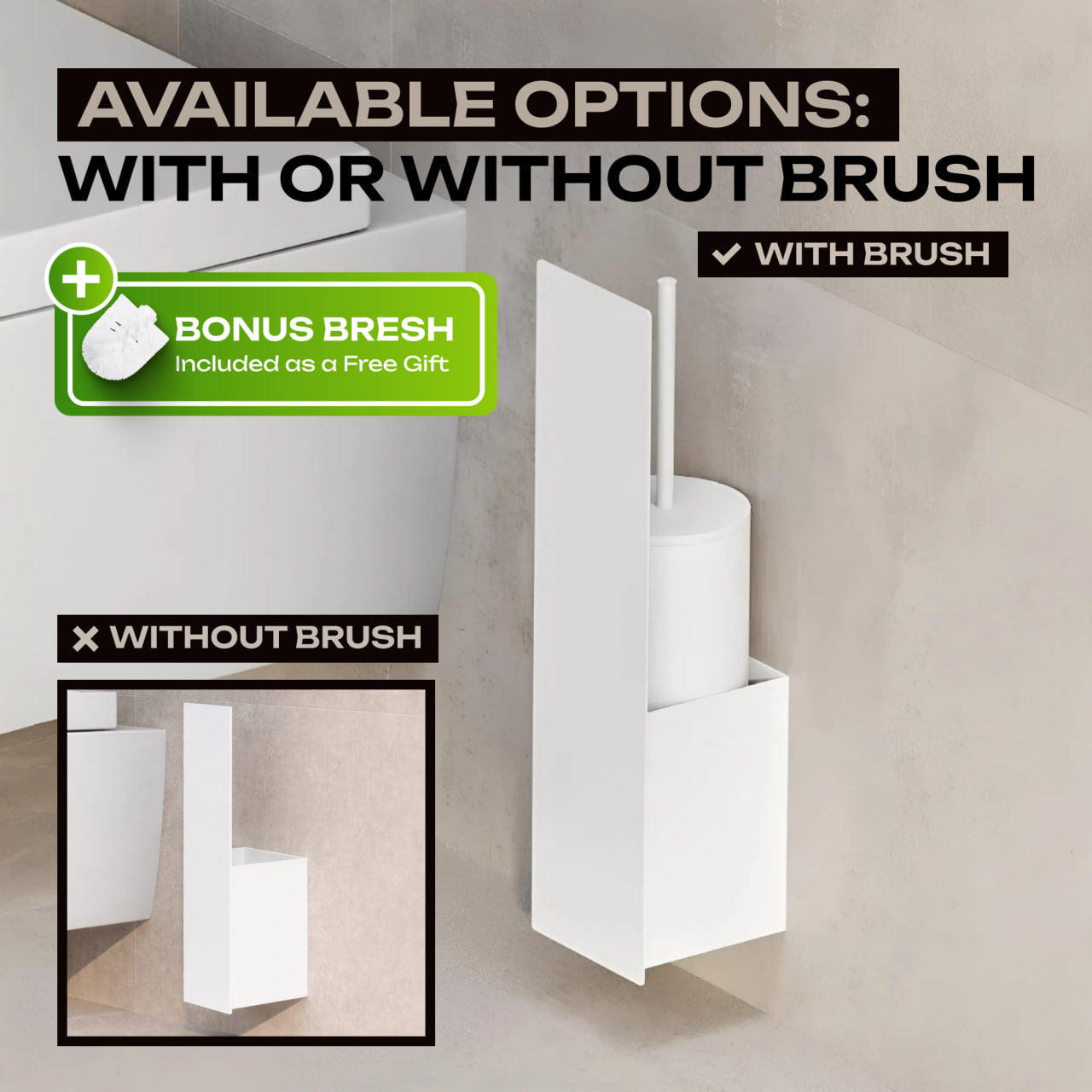 Porta scopino da parete – Organizzatore minimalista per il bagno