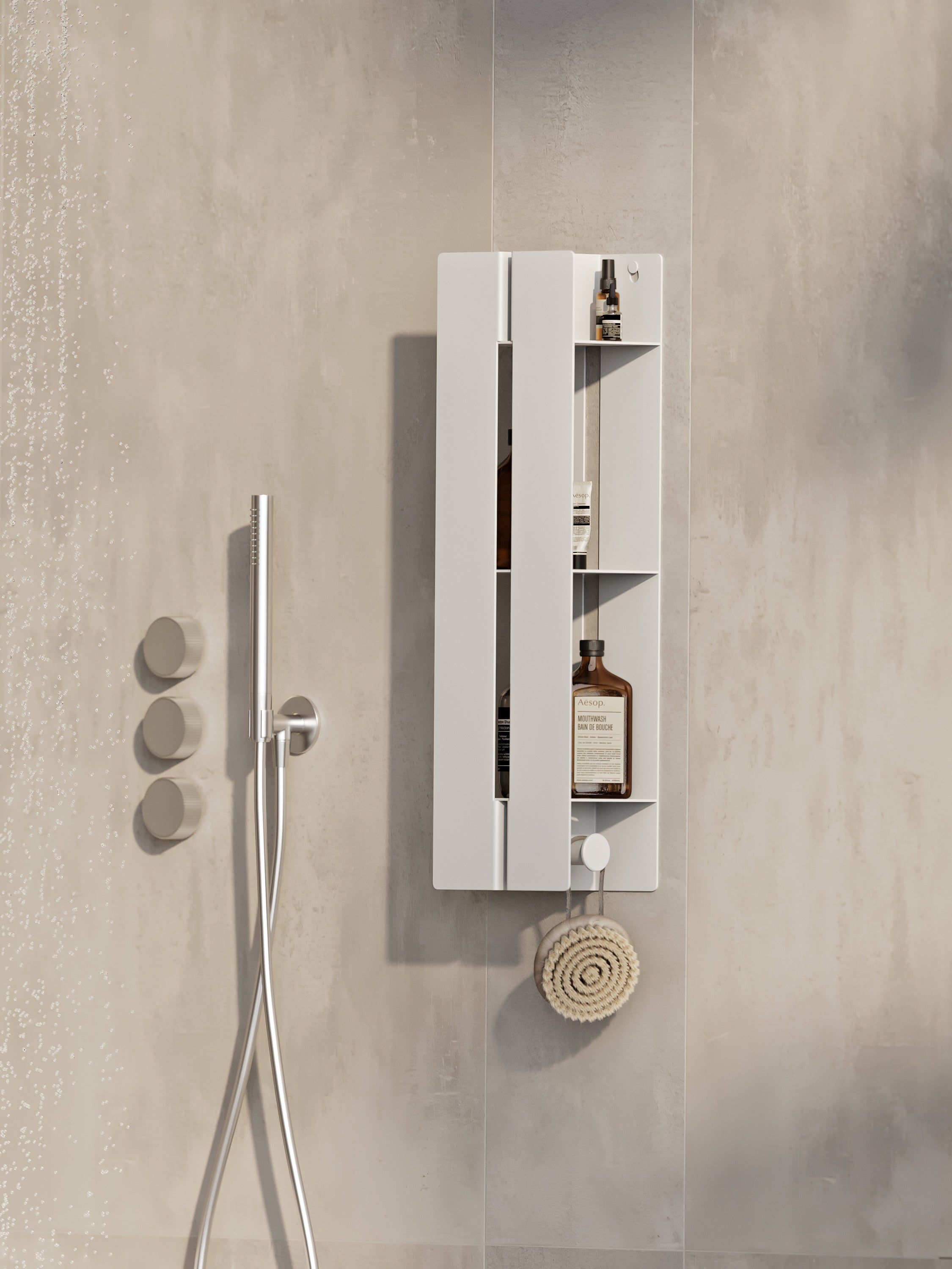 Vertical Metal Bathroom Shelf
