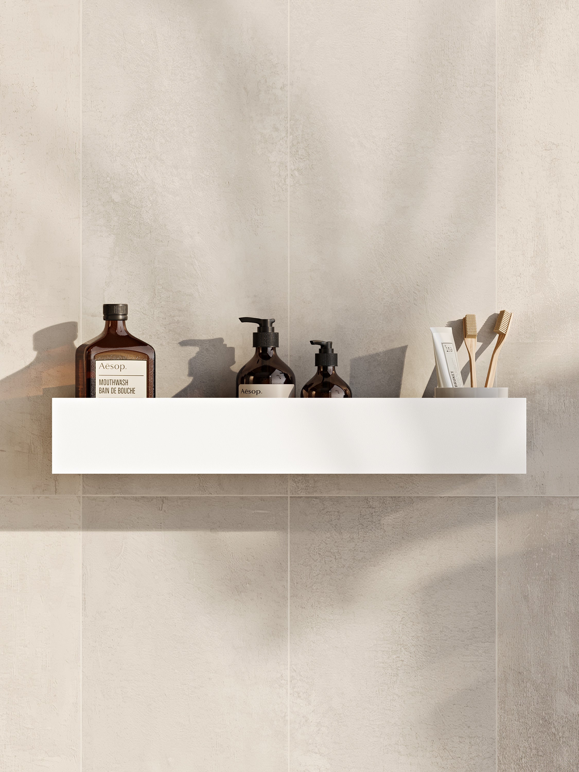 Modern designer stainless steel bathroom shelf