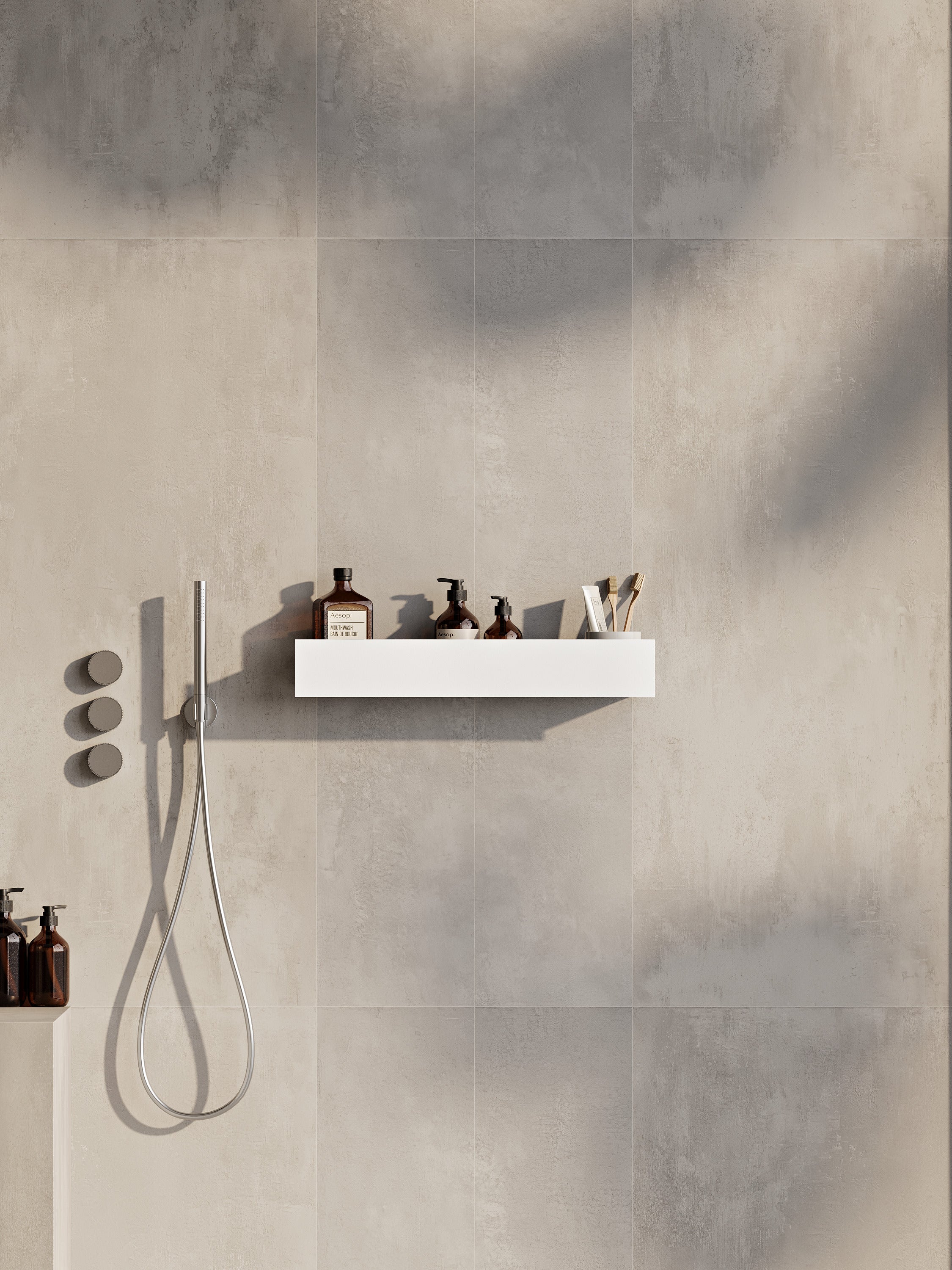 Modern designer stainless steel bathroom shelf