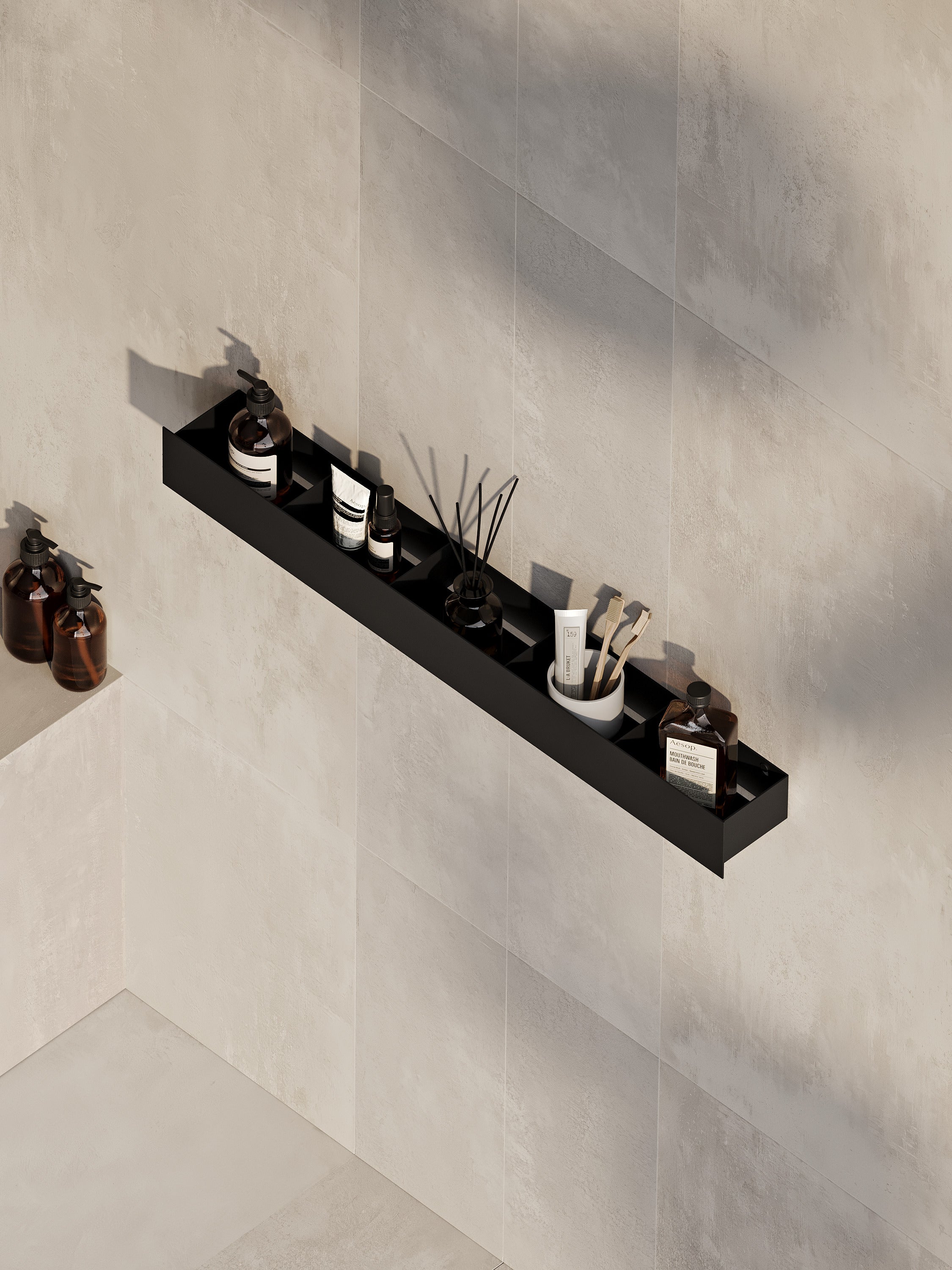 Modern designer stainless steel bathroom shelf
