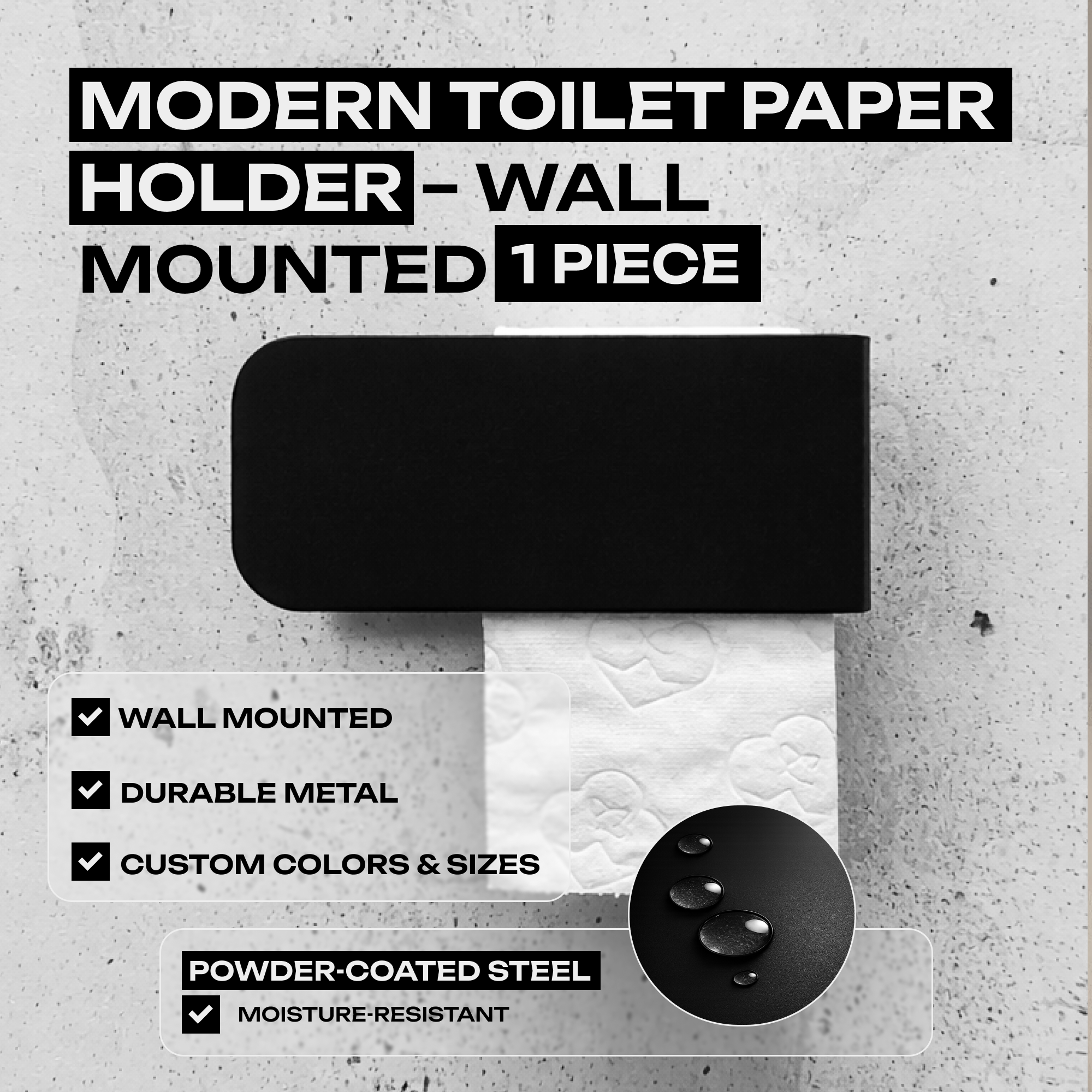 Wall-Mounted Steel Toilet Paper Holder