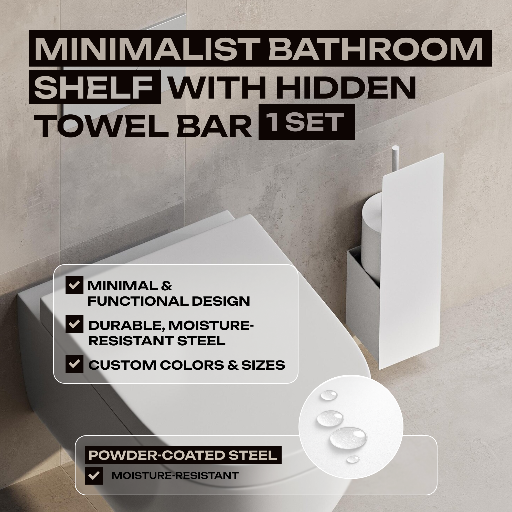 Porta scopino da parete – Organizzatore minimalista per il bagno