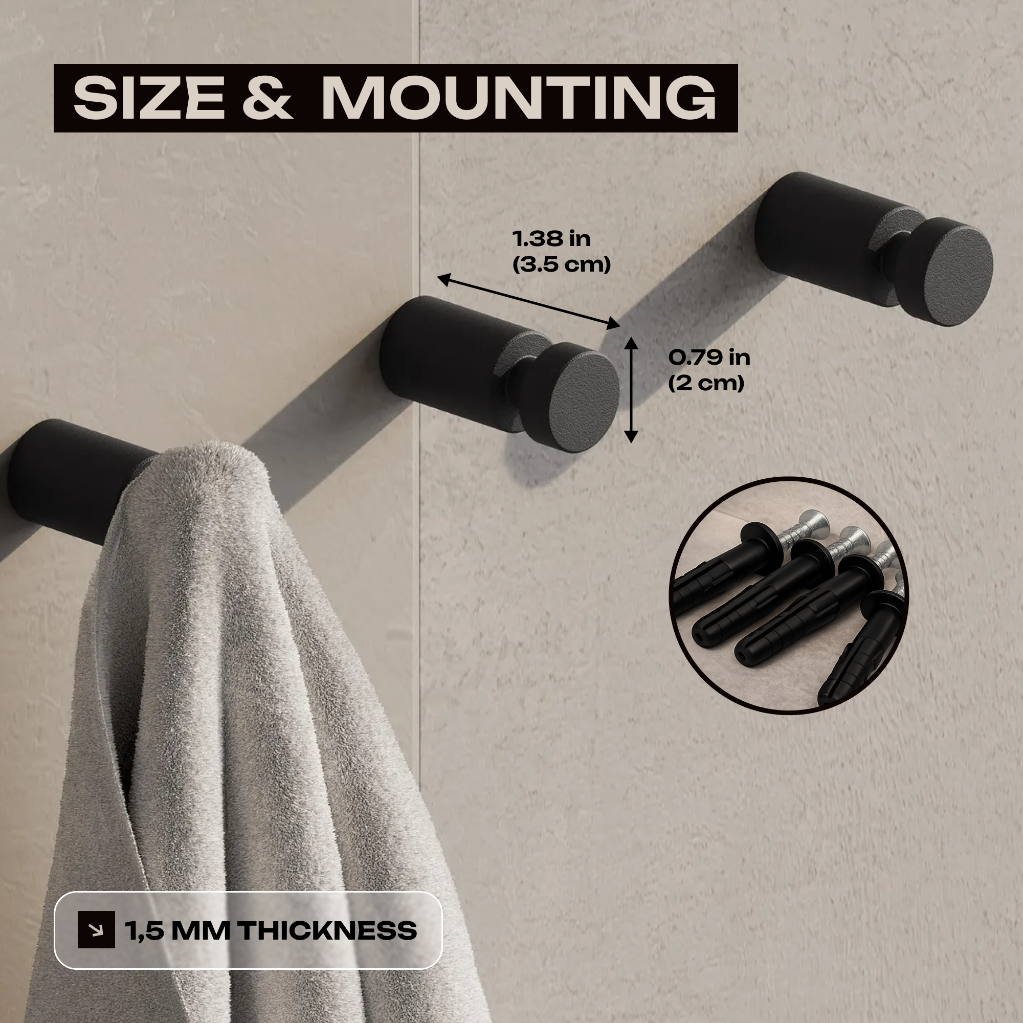 Wall-Mounted Steel Towel Hook