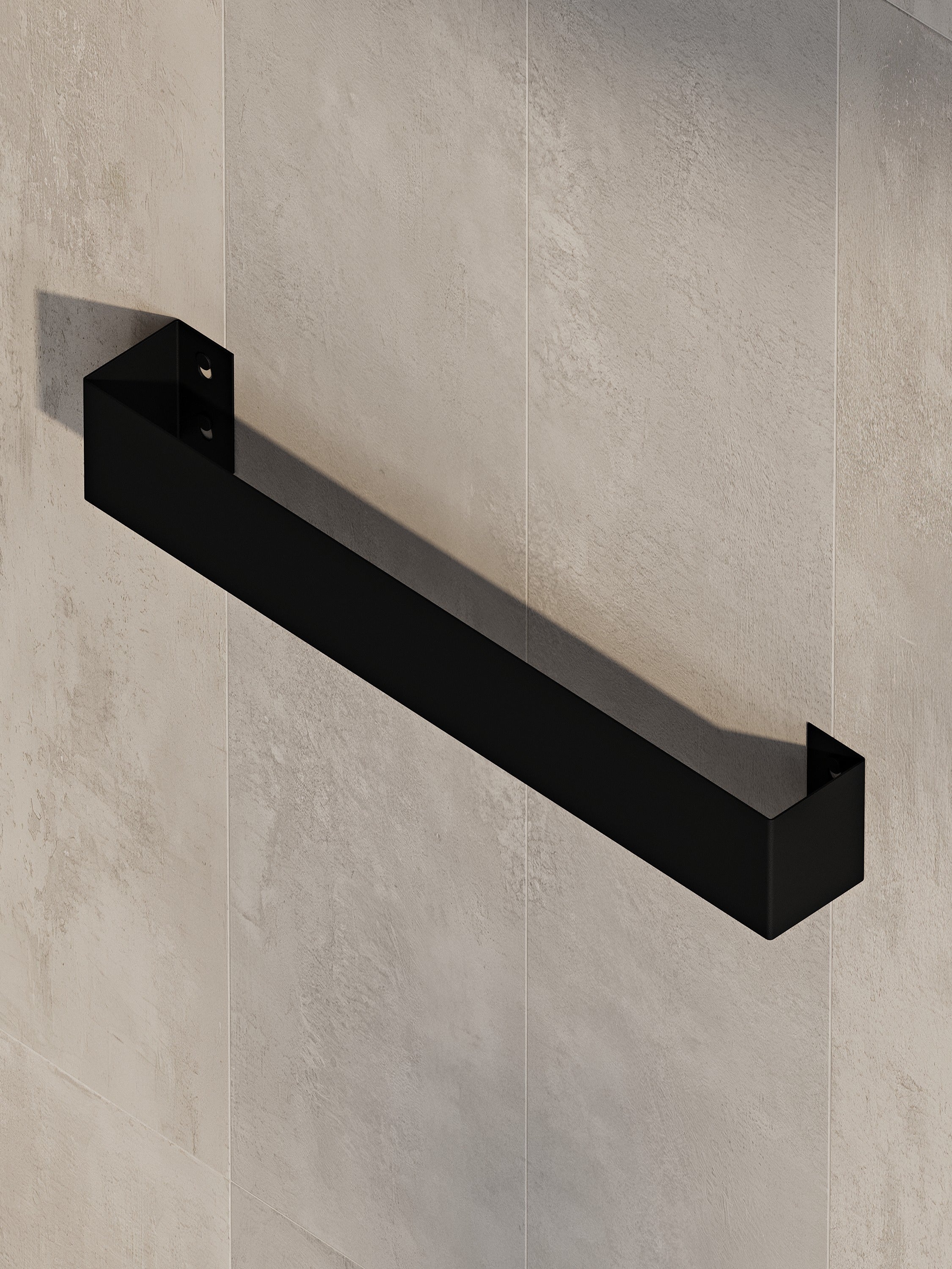 Wall-Mounted Steel Towel Bar | Minimalist Bathroom Towel Holder (Black or White)