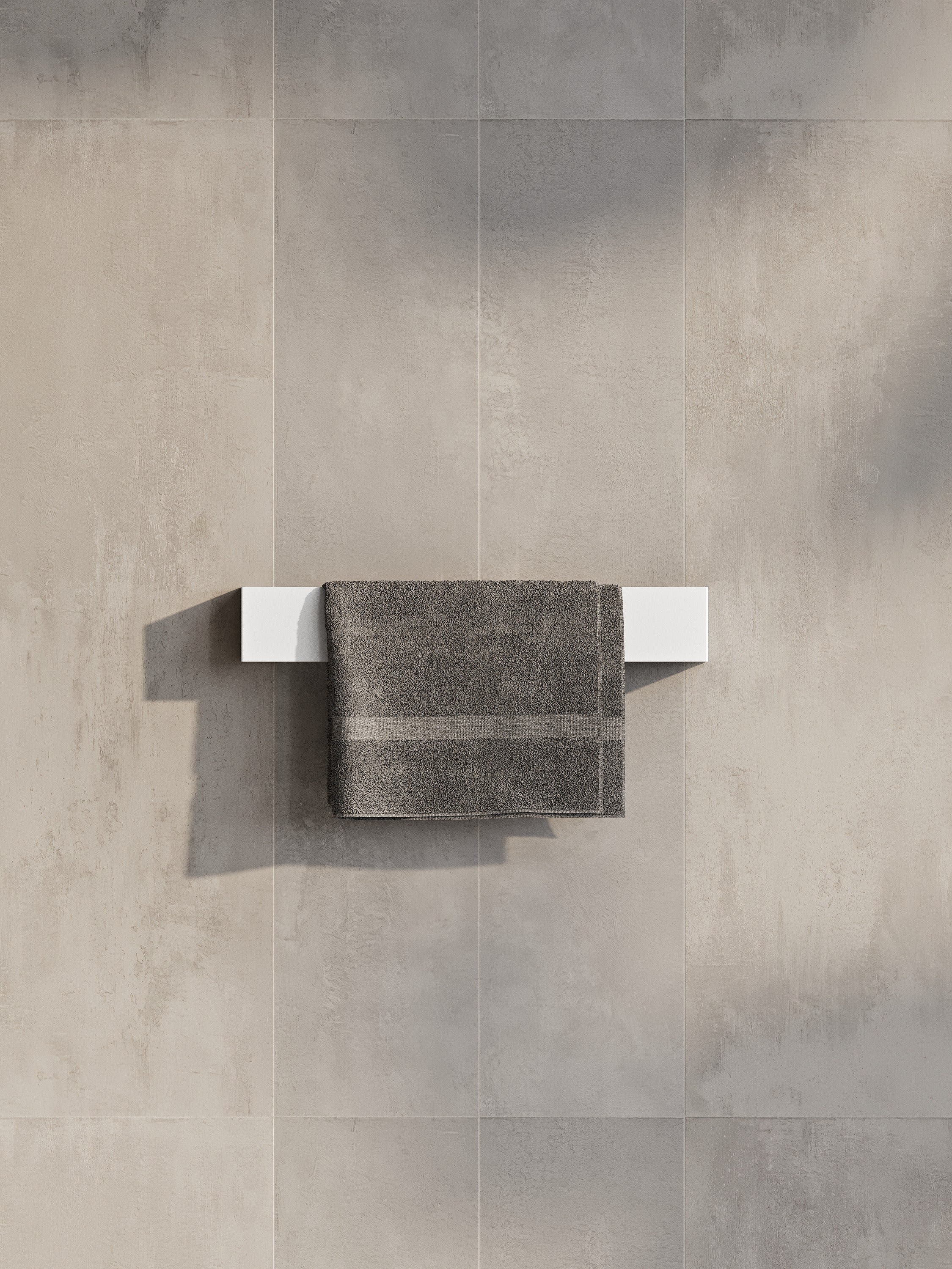Wall-Mounted Steel Towel Bar | Minimalist Bathroom Towel Holder (Black or White)