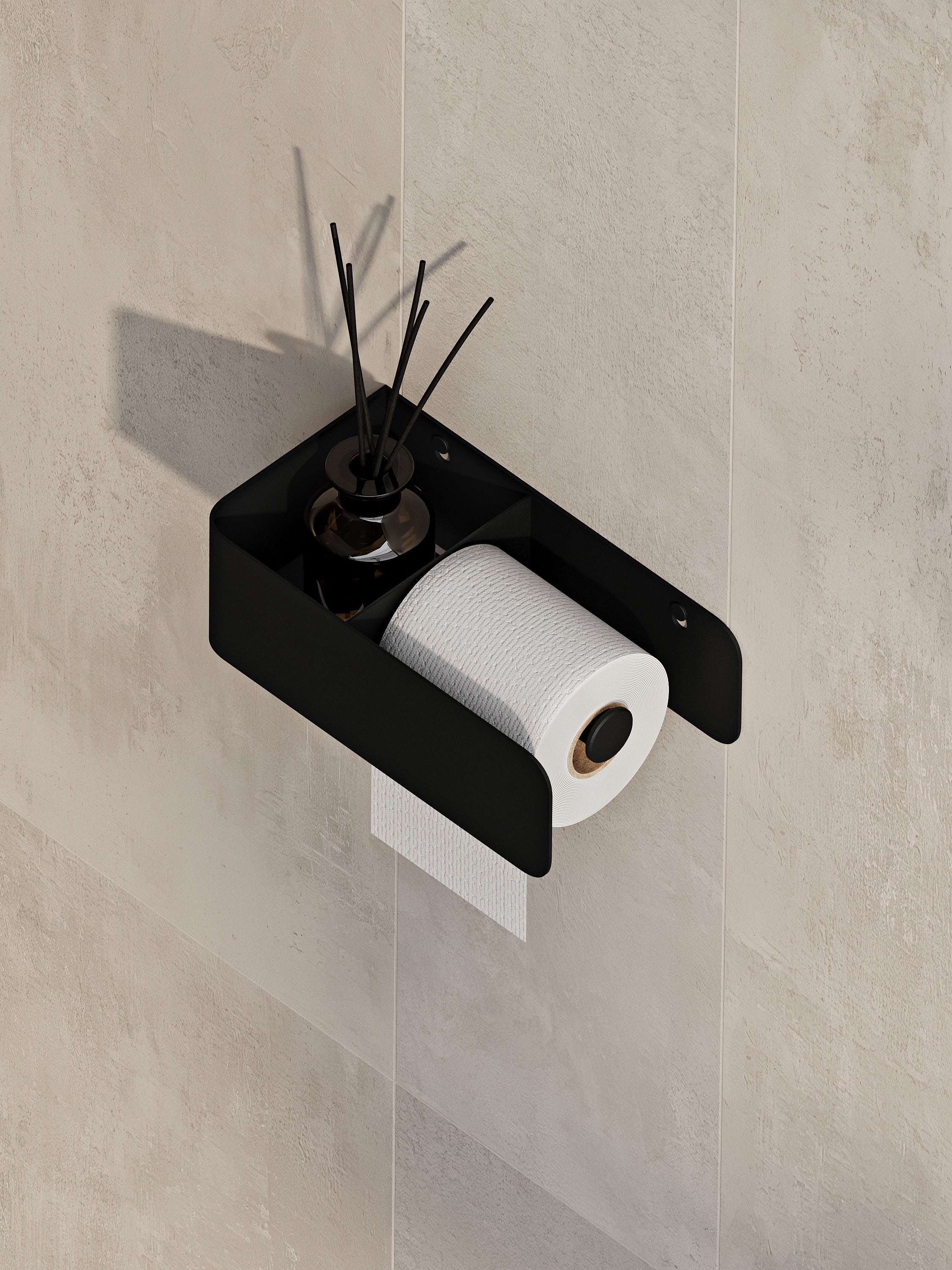 Modern Steel Toilet Paper Holder with Shelf