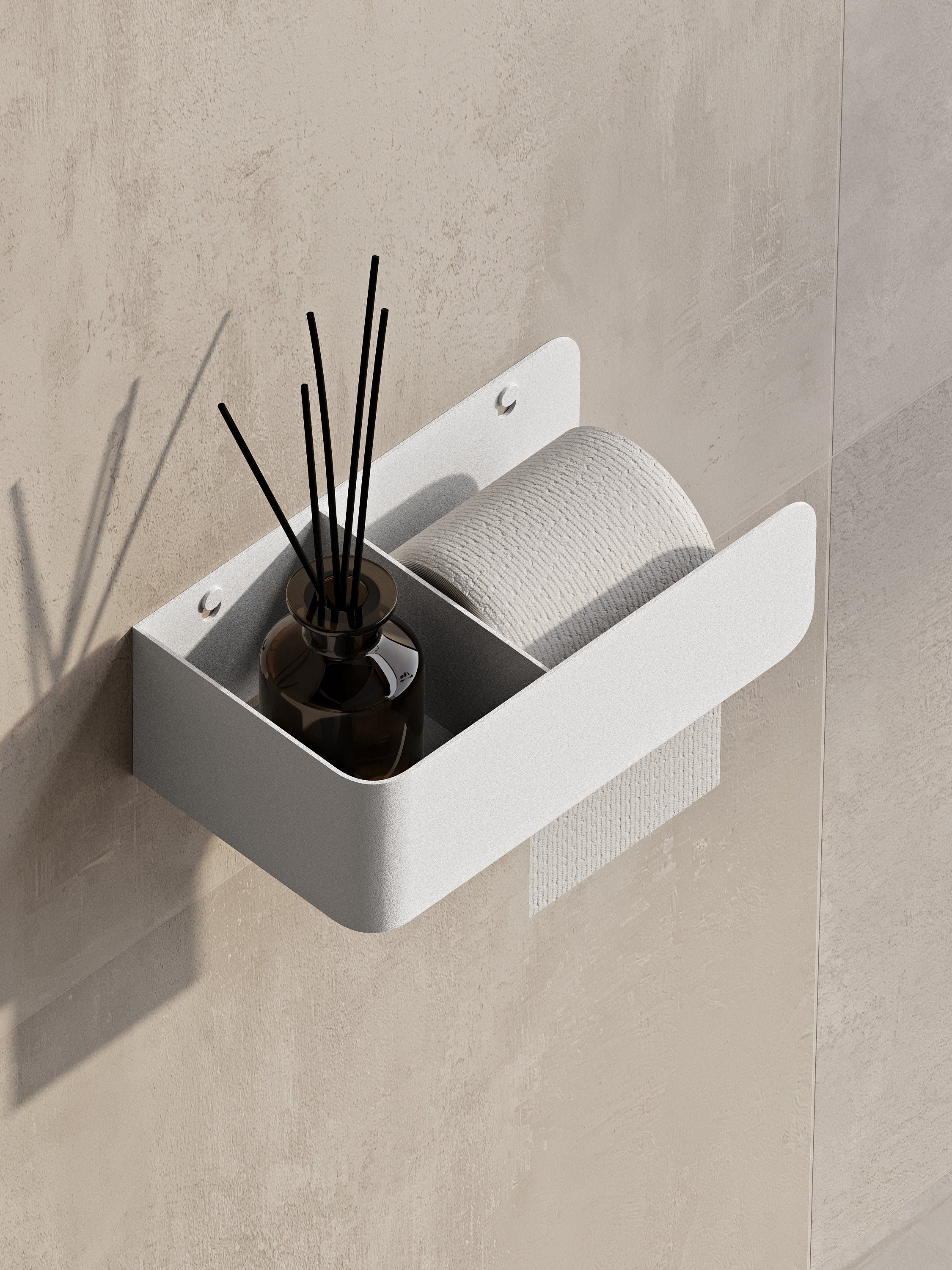 Modern Steel Toilet Paper Holder with Shelf