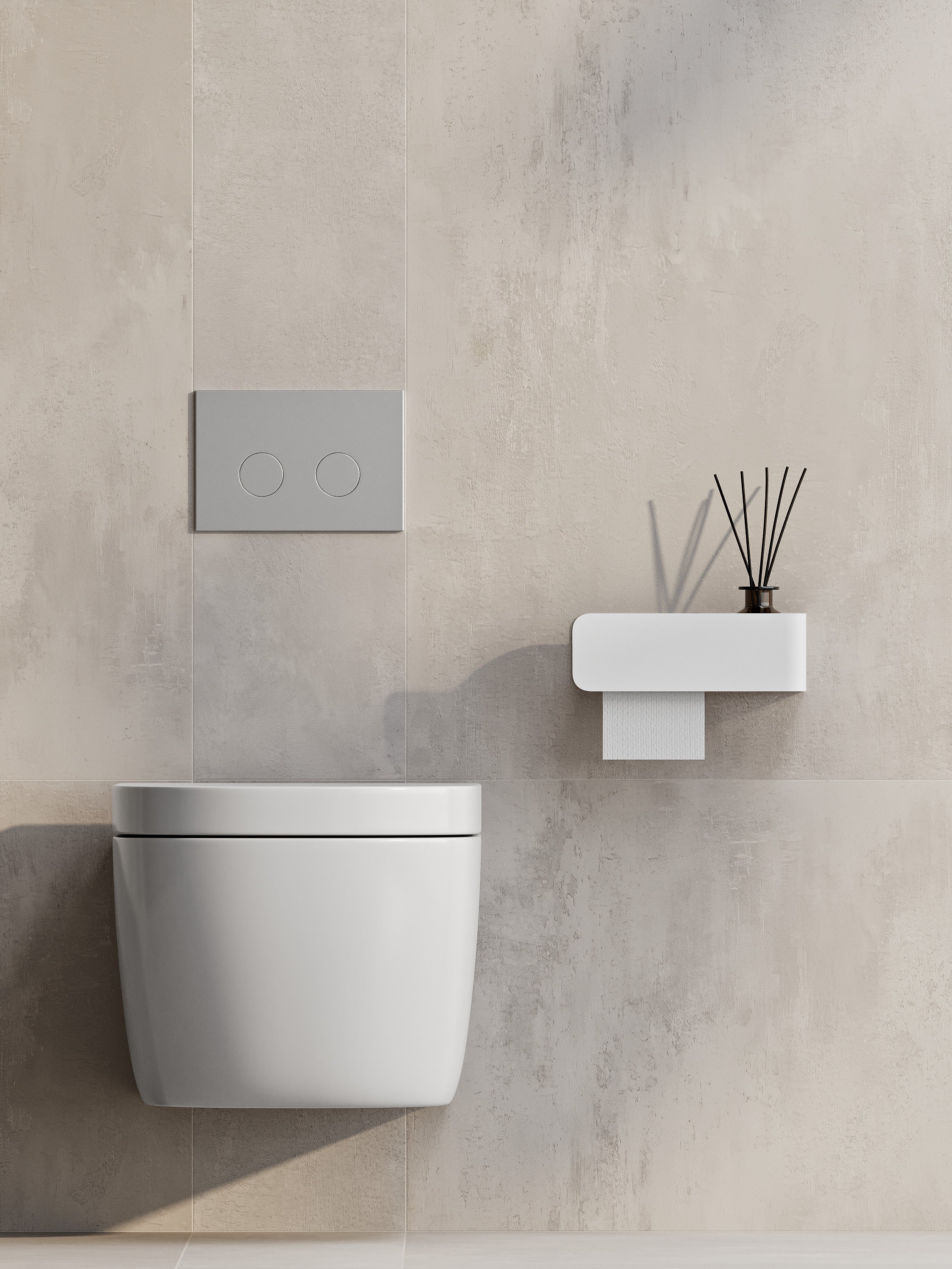 Modern Steel Toilet Paper Holder with Shelf
