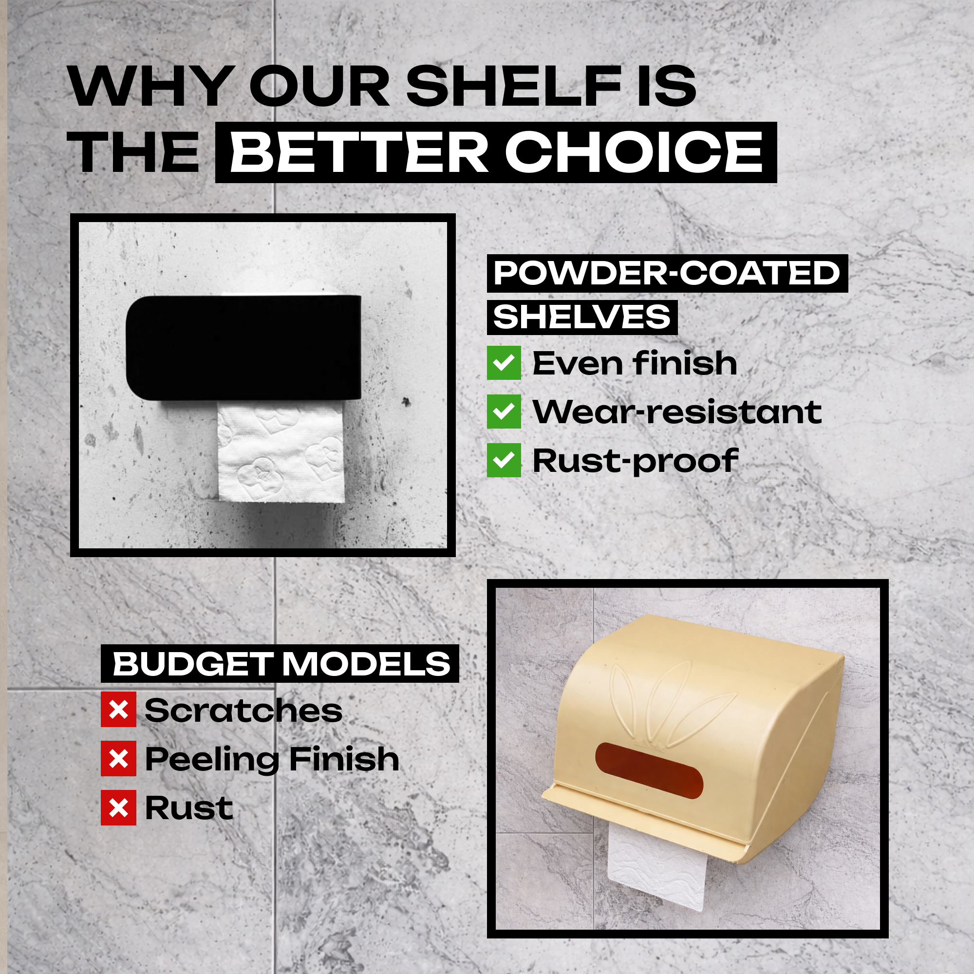Wall-Mounted Steel Toilet Paper Holder