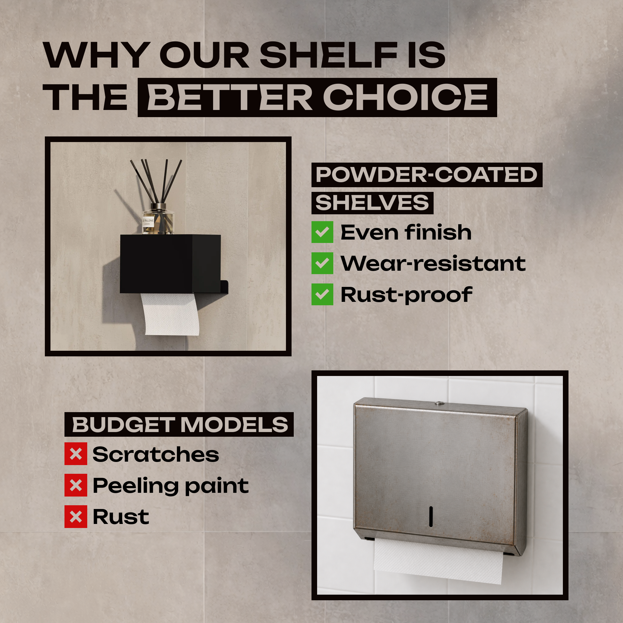 Wall-Mounted Steel Tissue Holder  Closed Design