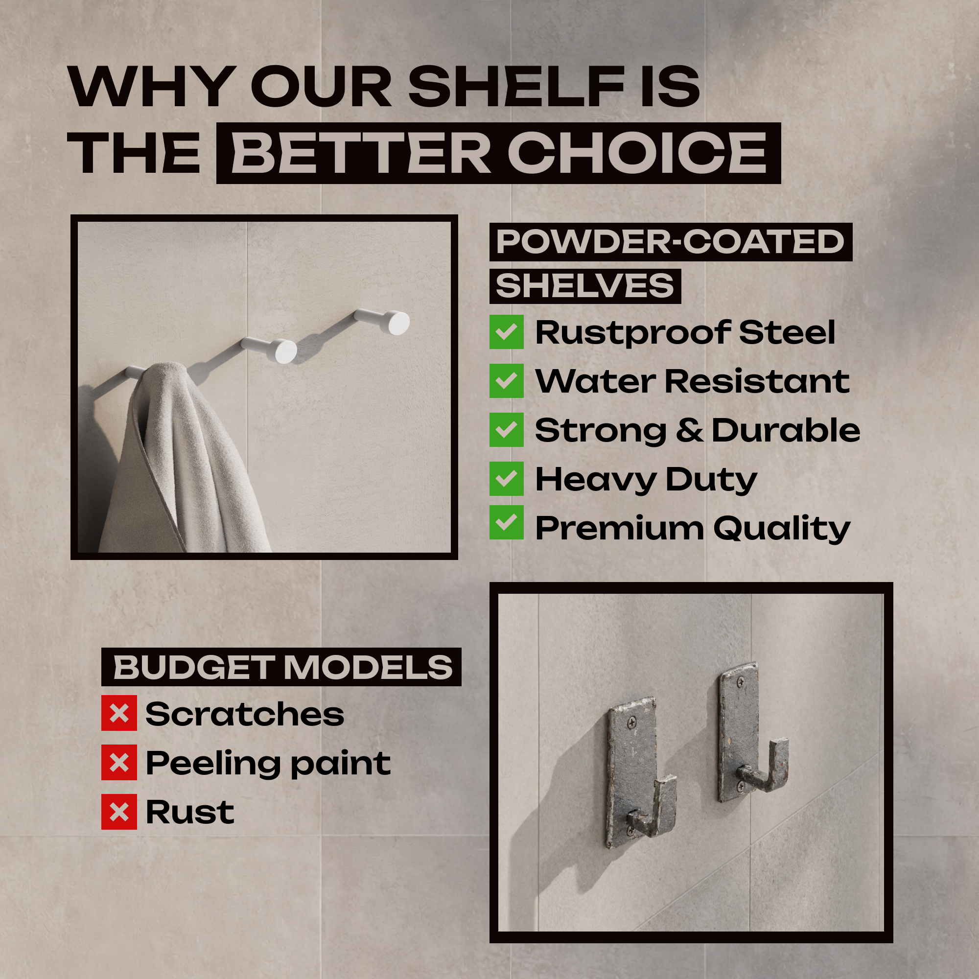 Steel Bathroom Wall Hook