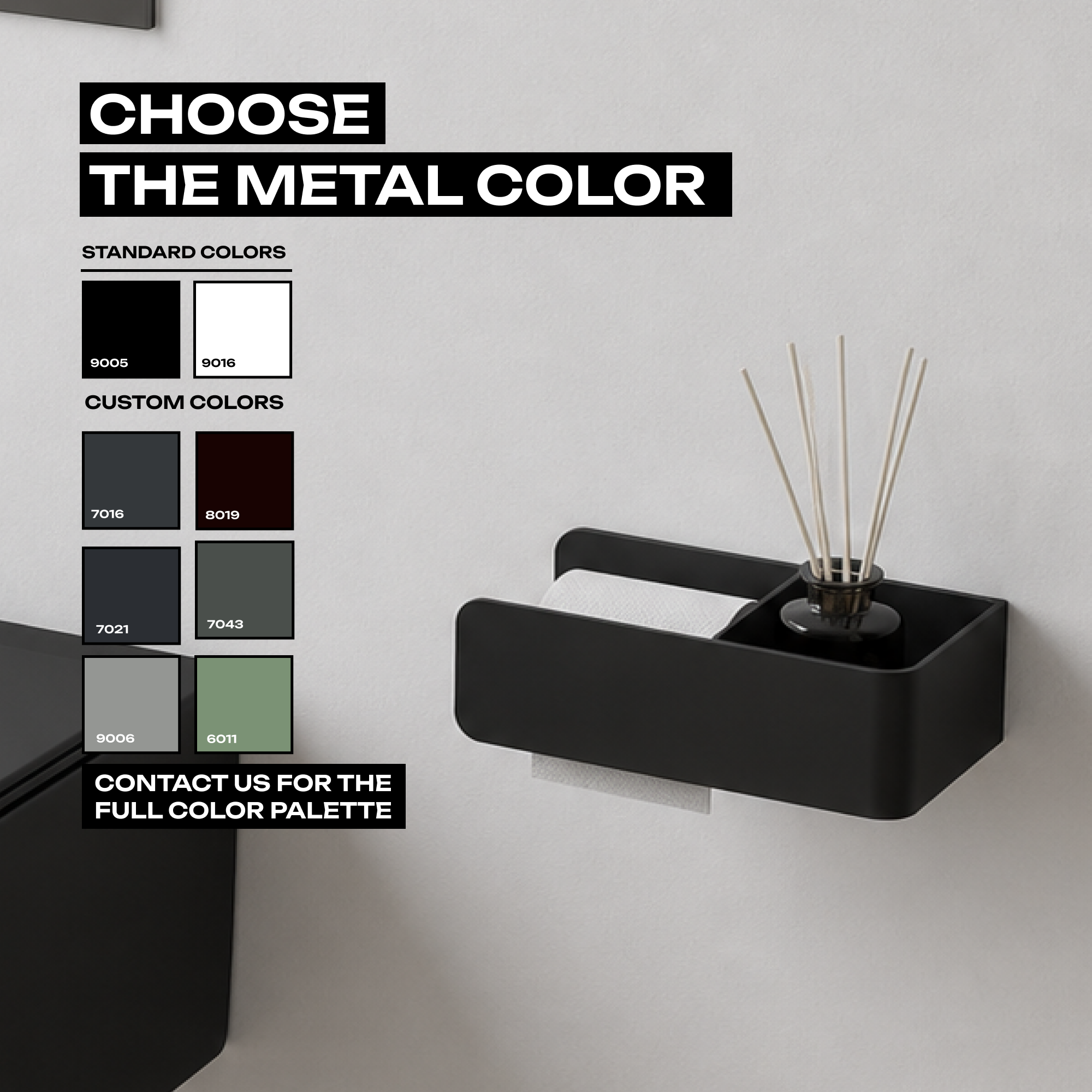 Modern Steel Toilet Paper Holder with Shelf