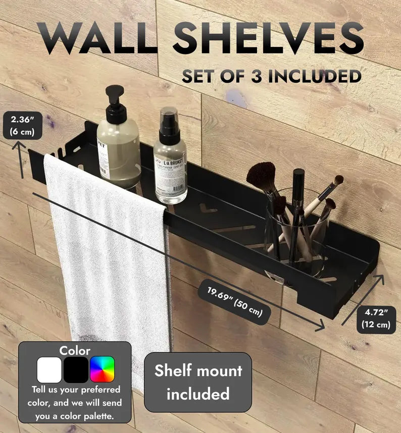 Steel Floating Shelves in a Set of 3