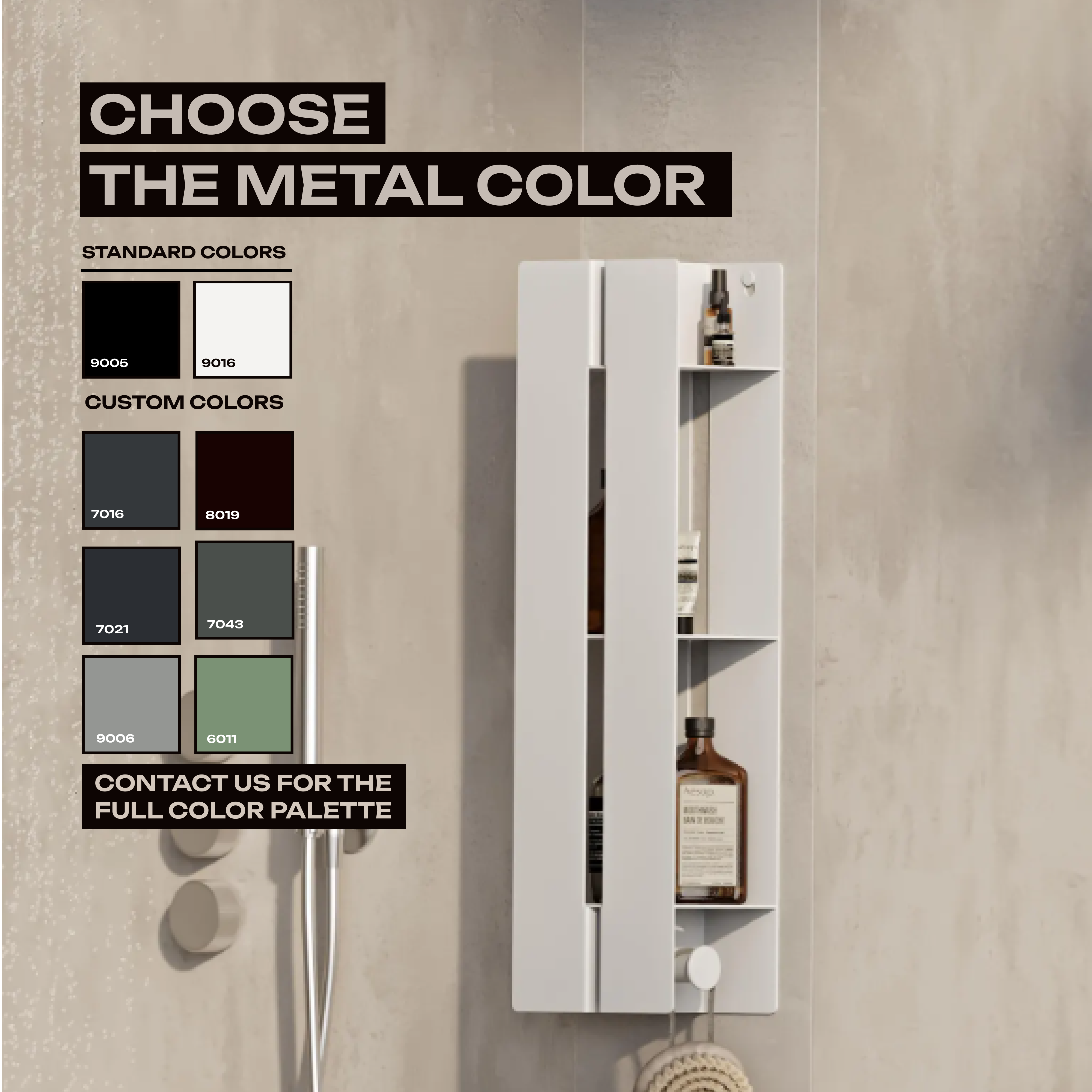 Vertical Metal Bathroom Shelf