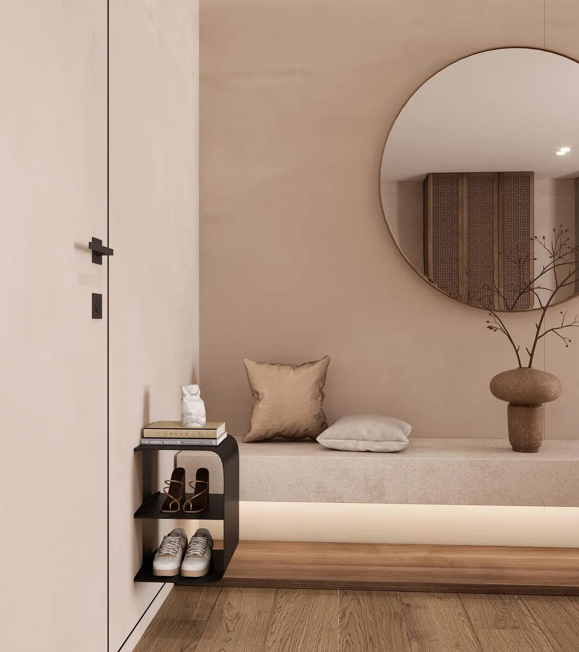 Scarpiera moderna in metallo – Scaffale portascarpe minimalista per ingresso