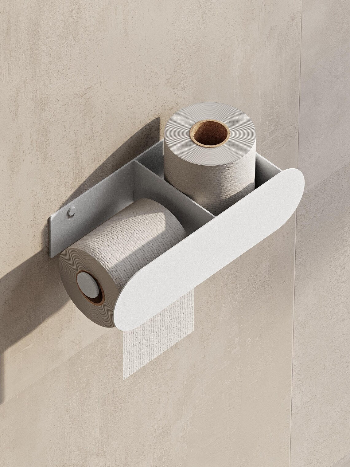 Minimalist Wall-Mounted Toilet Paper Holder with Shelf