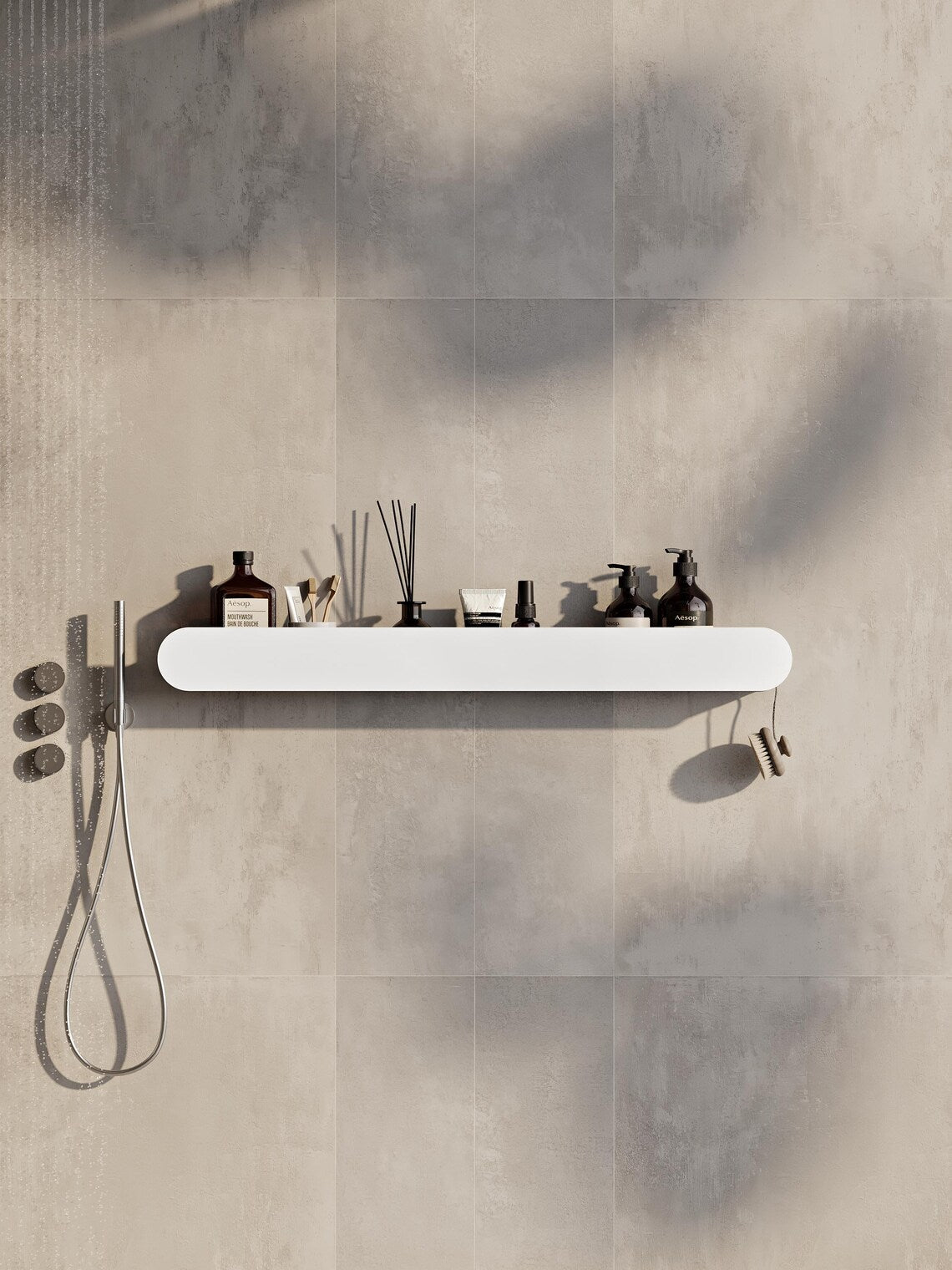 Black Wall Mounted Bathroom Shelf – Metal Floating Storage Rack for Toiletries