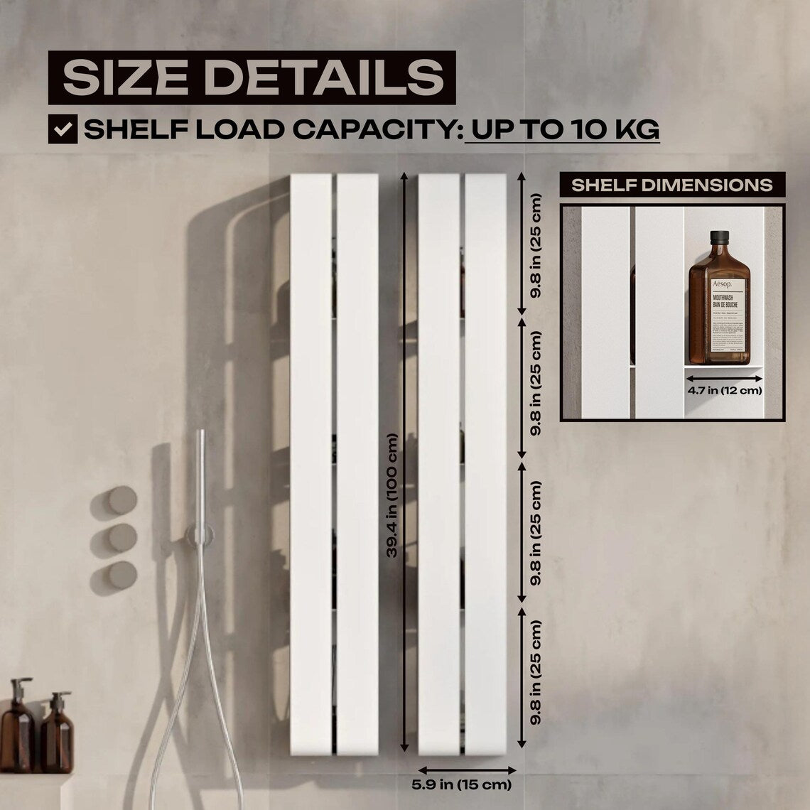 Vertical 3-Level Metal Shelf