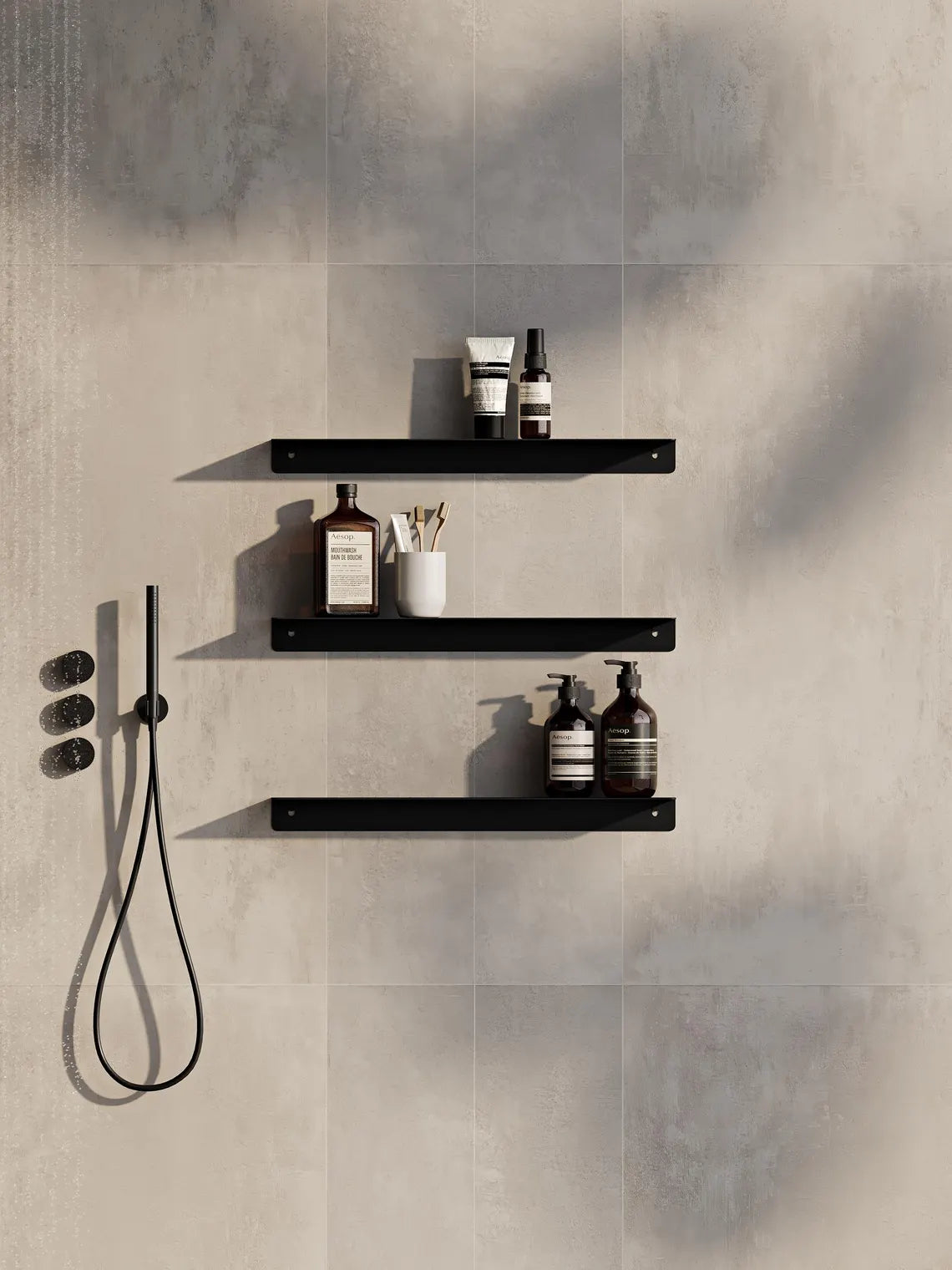 Wall-Mounted Metal Bathroom Shelf – Minimalist Floating Storage Shelf (Black or White)